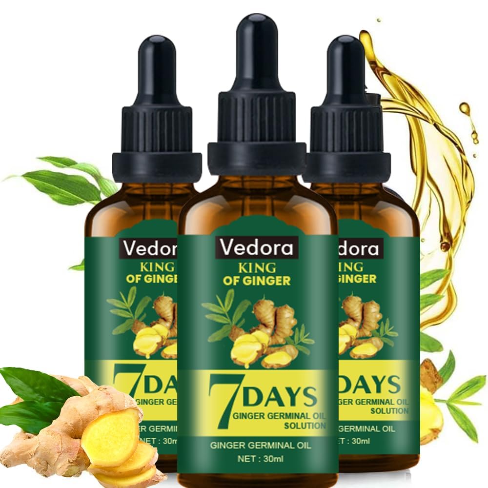 Ginger Oil for Hair Growth  Biotin Hair Growth Serum, 100% Pure Natural Ginger Essential Oil  Promotes Stronger, Thicker, Long