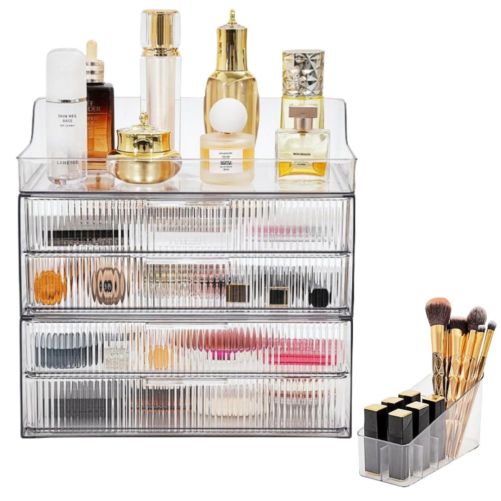 PLINJOY Makeup Organizer Countertop Large Cosmetic Display Cases Cosmetic Organizer Skin care Organizer