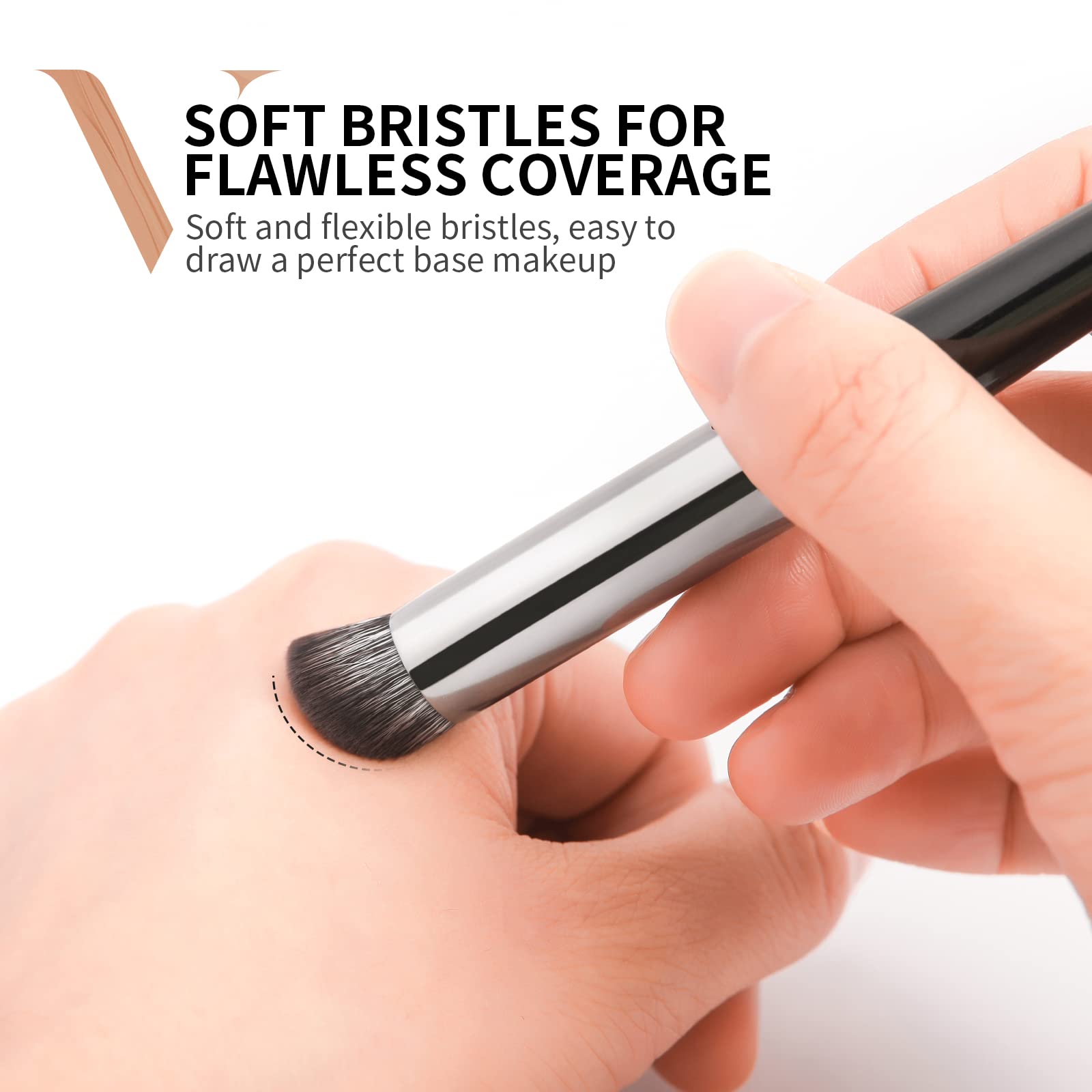 Concealer Brush Under Eye Ducare Angled Small Nose Contour Brush, Mini Thin Slanted Foundation Dark Circles Puffiness, Puffy Fac