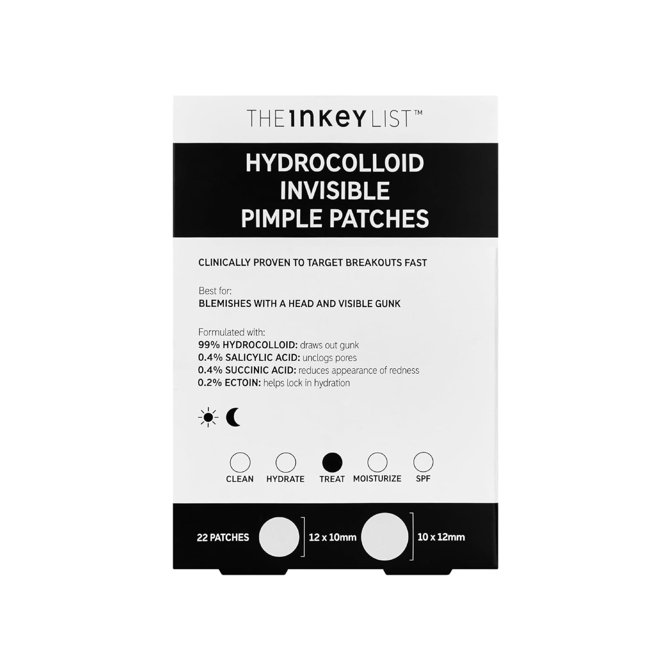 The INKEY List Hydrocolloid Invisible Pimple Patches, Spot Patches Contains Salicylic Acid, Day/Night Anti Acne Patches, Vegan &