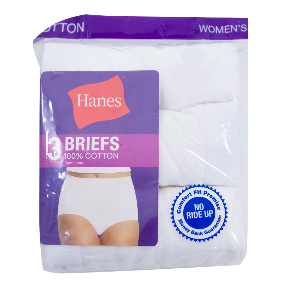 Hanes Womens Panties, cotton Brief Underwear Multi-Pack (Retired Options), White, 3-Pack, 10
