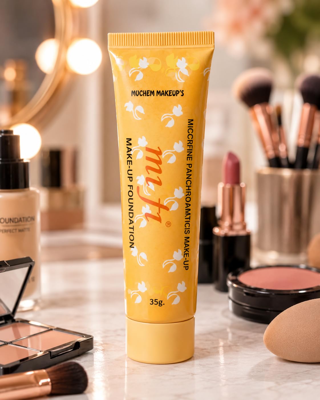 Pmw  Mi Fi Professional MakeUp Foundation 35G | Yellow Shade | Even Skin Tone | Long Wear | Easy To Blend Cosmetic Foundation