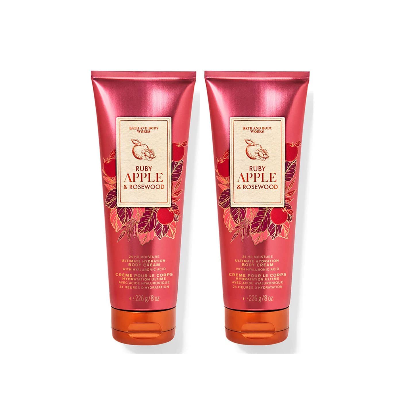 Bath & Body Works Ruby Apple & Rosewood Ultimate Hydration Body Cream For Women 8 Fl Oz 2- Pack (Ruby Apple & Rosewood), 8 Ounce
