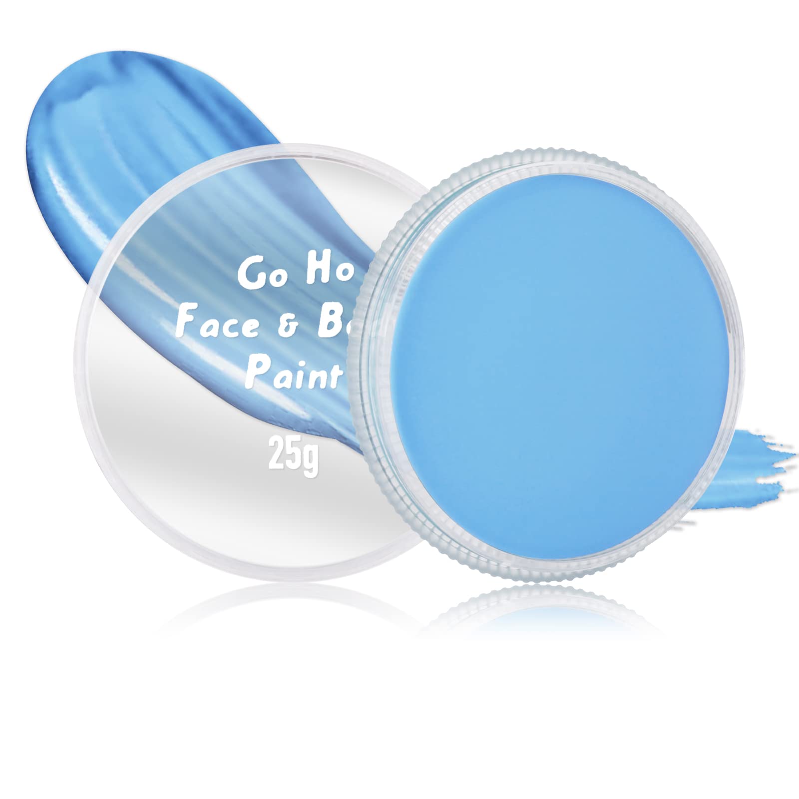 Go Ho Light Blue Face Paint Washable For Halloween Makeup,Creamy To Gel Water Based Body Paint Full Coverage For Adults Children