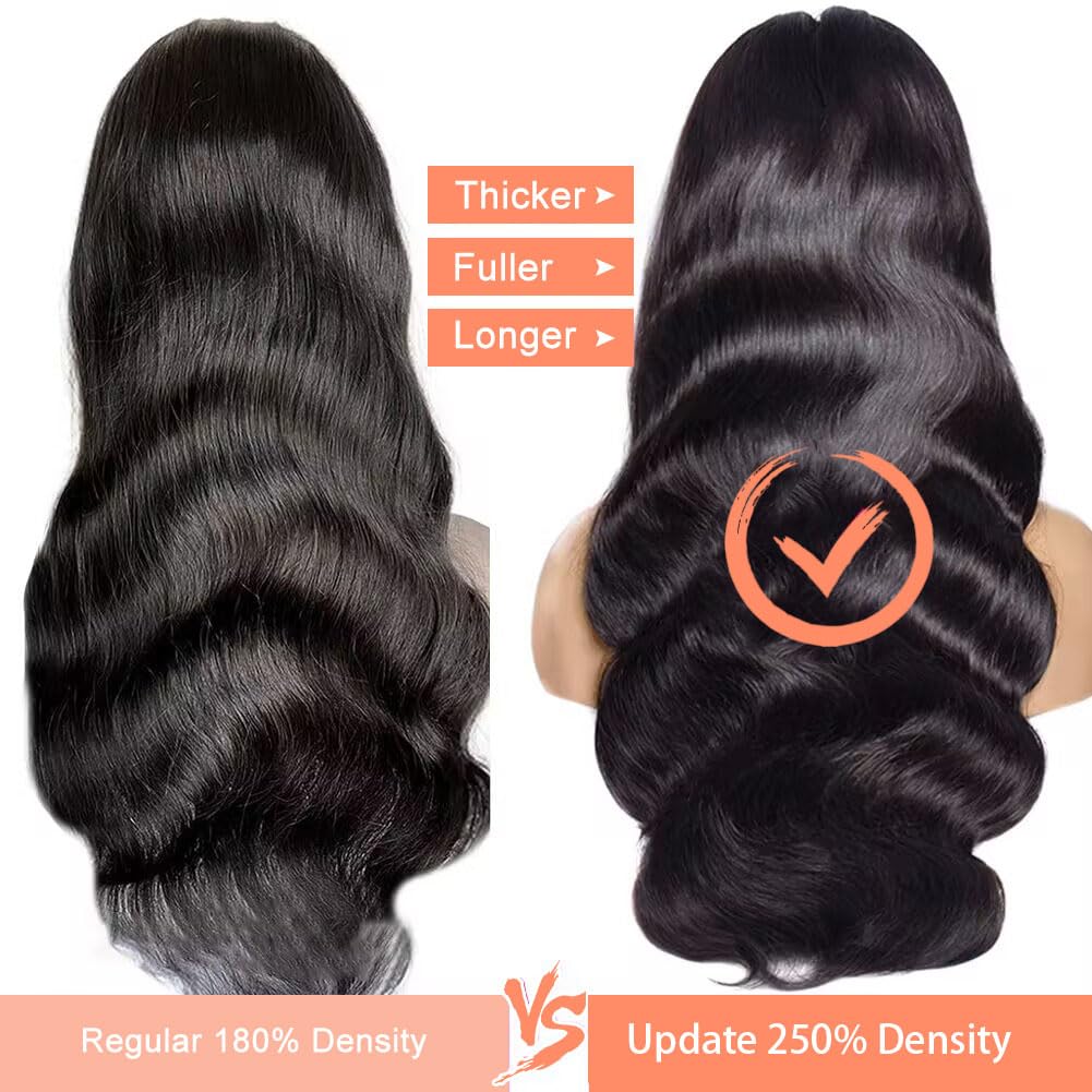 Hot Star 250% Density 30 Inch Lace Front Wigs Human Hair Pre Plucked Glueless 13X6 Body Wave Human Hair Wigs For Black Women Hd