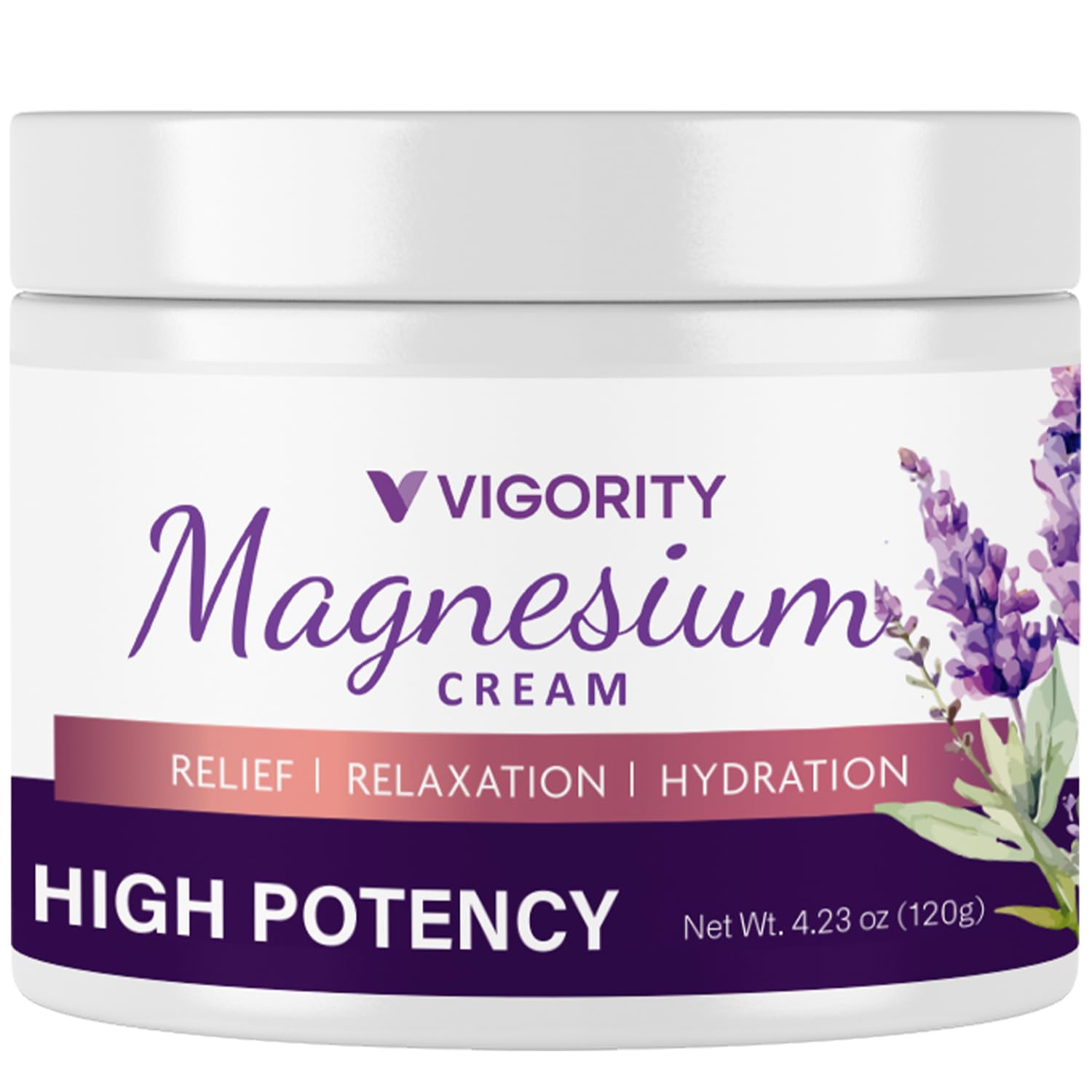 Vigority Magnesium Cream for Sleep: Magnesium Lotion for Leg Cramps - Soothing Magnesium with Lavender, Vitamin E and Shea Butte