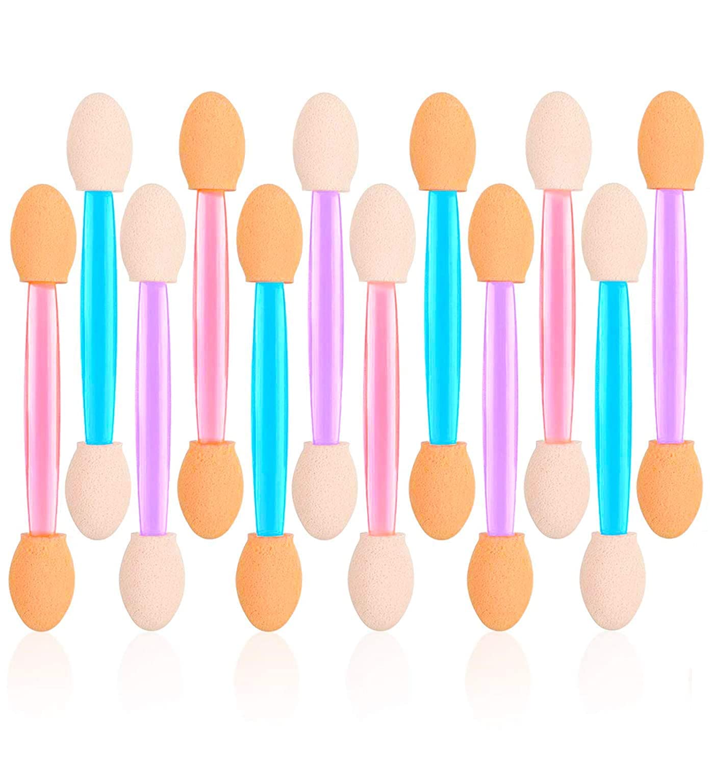 Nyamah Sales Professional Double Sided Sponge Eyeshadow Brush Makeup Makeup Applicator For Women Multicolor 12 Pcs
