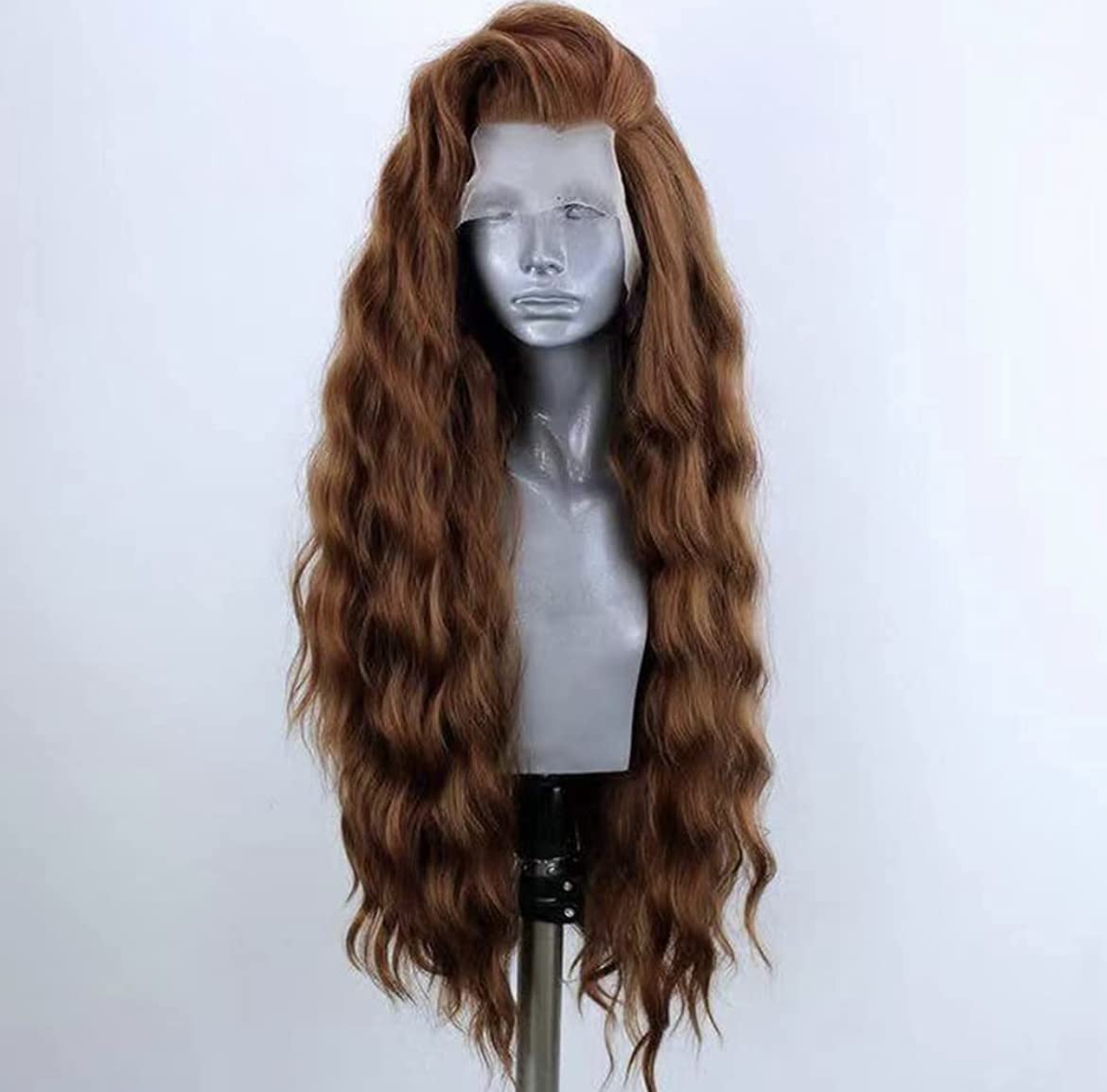 Wxhwcx Long Lace Wig Synthetic Lace Front Wigs For Black Women Free Part Wavy Hair Wigs Brown High Temperature Fiber Cosplay Wig