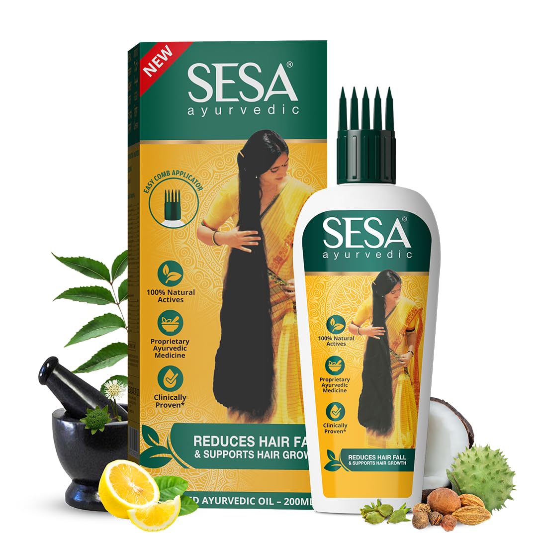 SESA Ayurvedic Hair Oil With Bhringraj & 17 Rare Herbs With Coconut Oil and 4 Nourishing Oil For Hair Growth Help Control Hair F