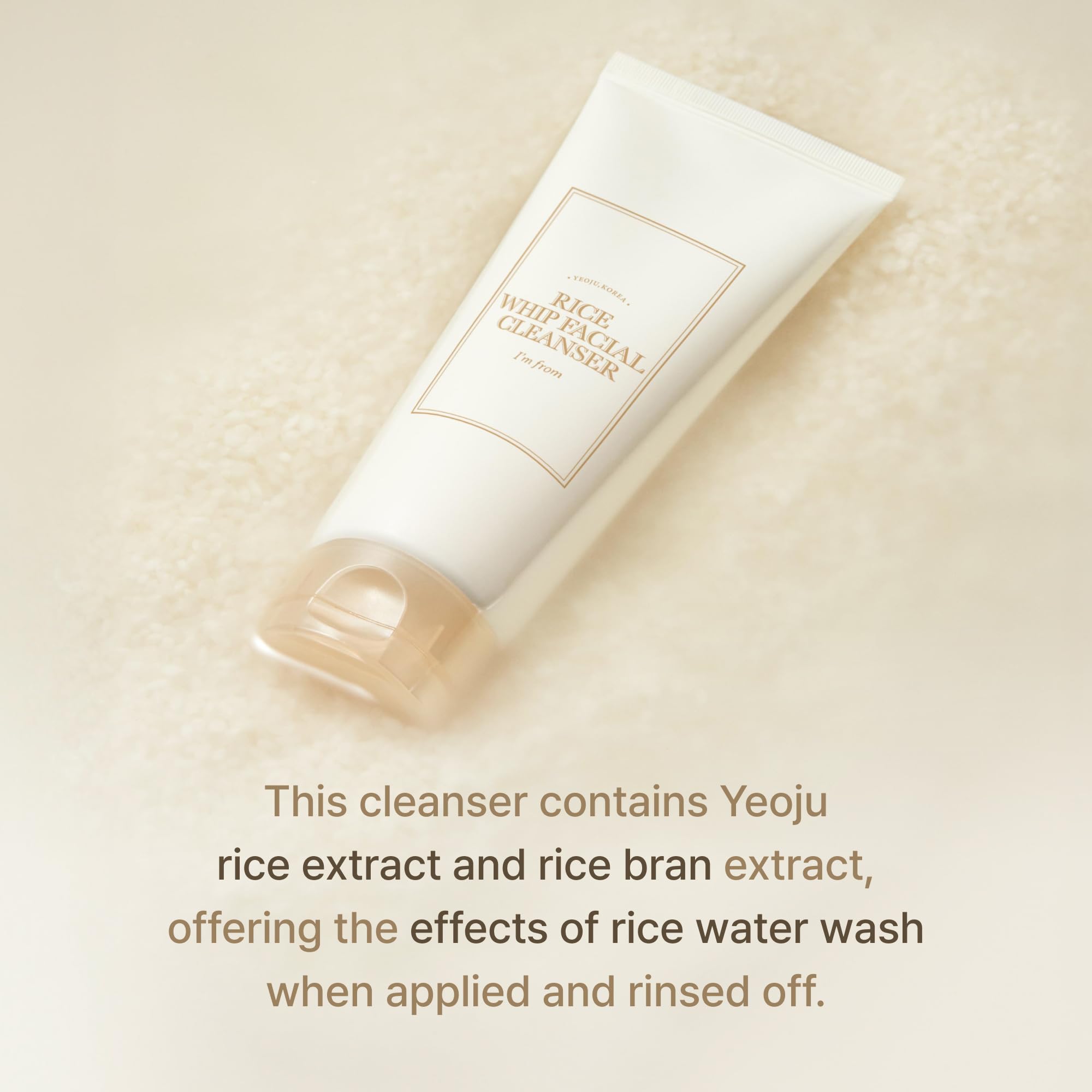 I'M From Rice Whip Facial Cleanser Set, 3 Pcs Gift, Travel Kit With Rice Face Wash 5.07 Fl Oz & 1.01 Fl Oz & Rice Toner 1.01 Fl