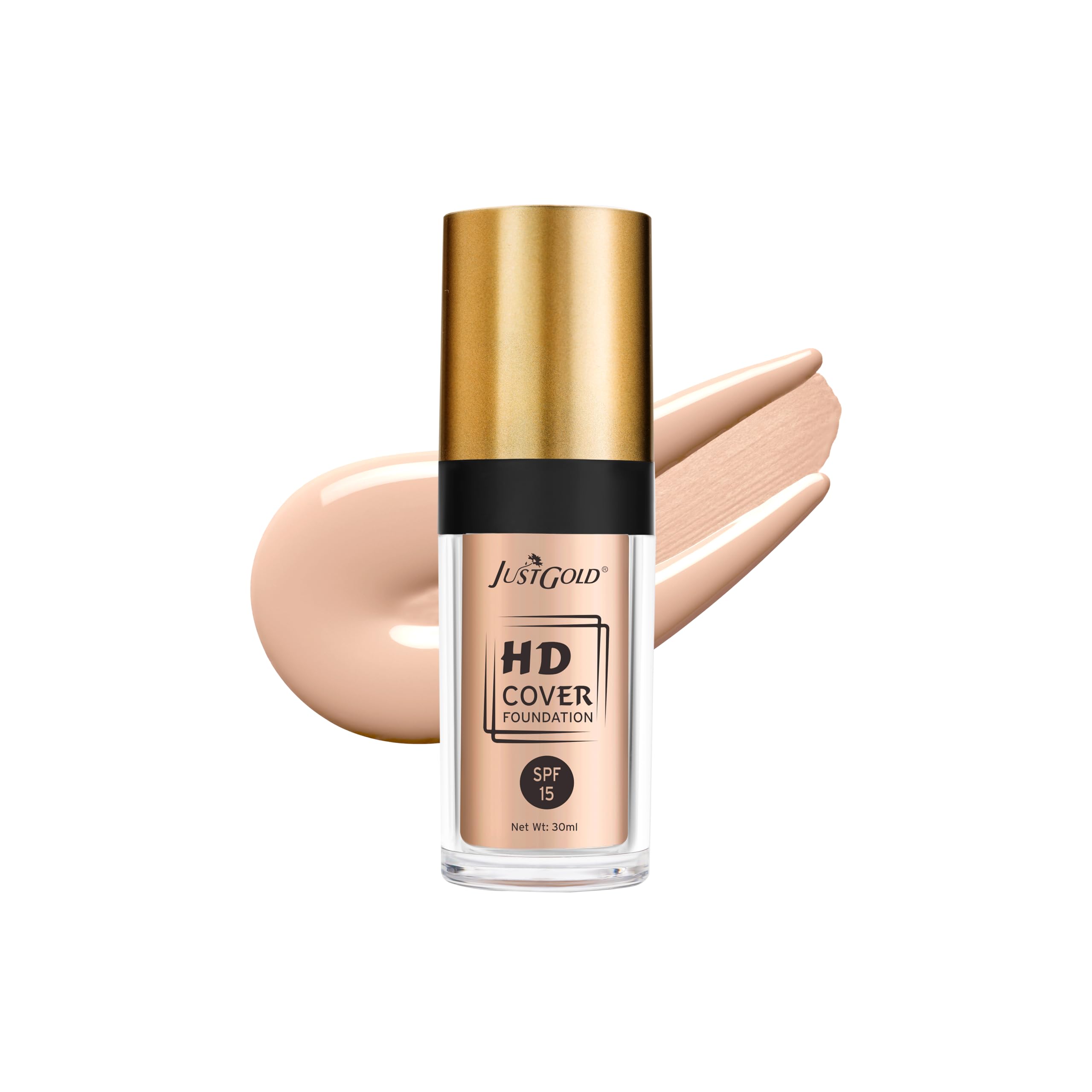 Justgold 9383 Hd Cover Matte Liquid Foundation For All Skin Type With Spf 15 Matte Finish To Cover Blemishes And Dark Spots Wate