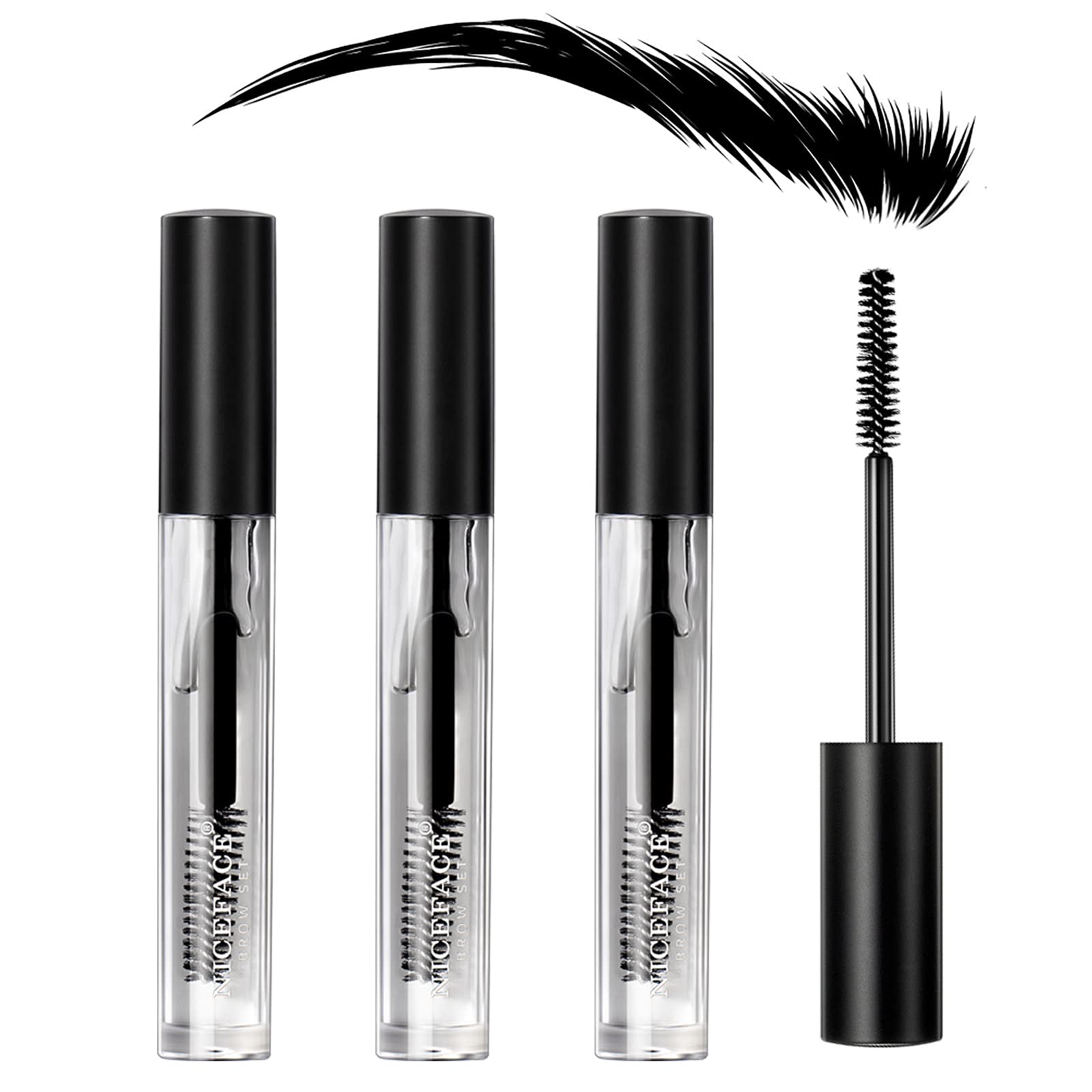 Clear Eyebrow Gel, 3Pcs Brow Setting Gel For Natural Brow, Long Lasting Waterproof Sweat-Proof Brow Makeup Liquid Eyebrow Stylin