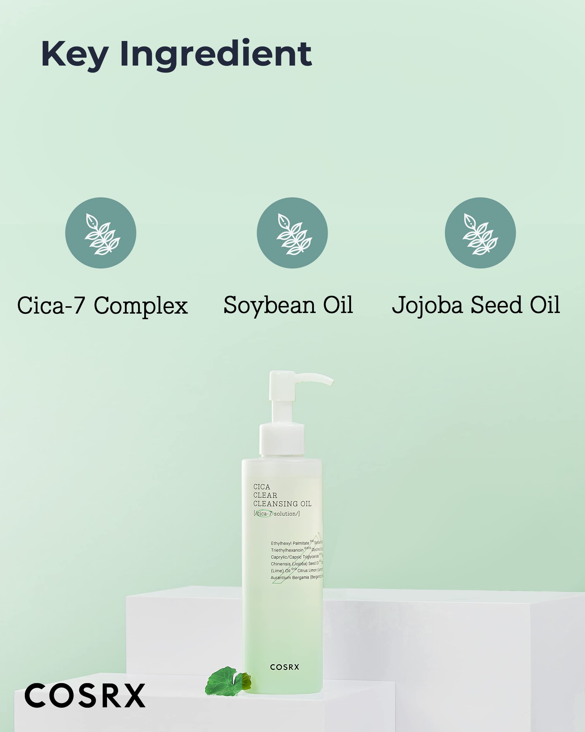 COSRX Pure Fit Cica Cleansing Oil, 6.76 fl. oz / 200ml | Light Weight Oil Purifying Centella for Sensitive Skin | CICA-7 Complex