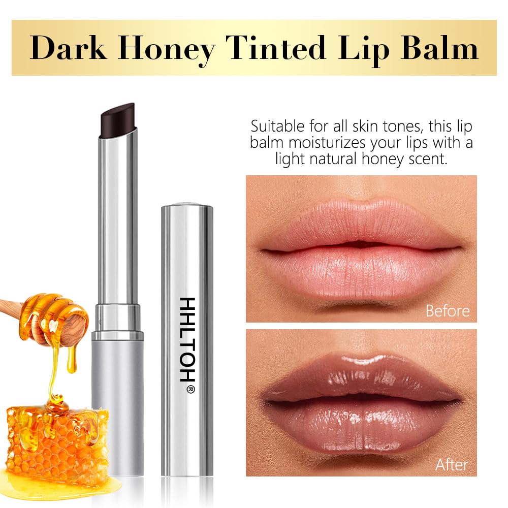 HHLTOH 2PCS Honey Tinted Lips Balm Lipstick - Sheer Hydrating Lip Balm for Women All Skin Tones - Moisturizing Nourishing Lip Ba