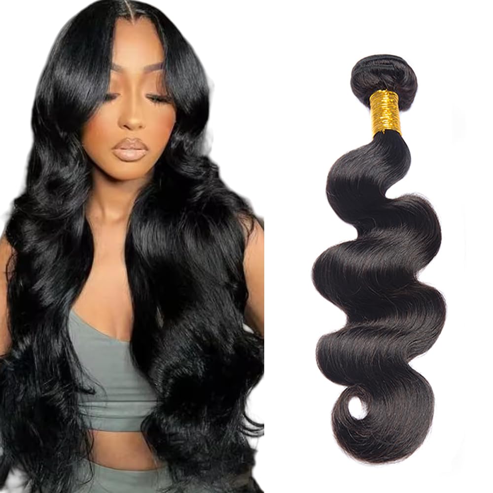 Body Wave Bundles Human Hair Black Color Human Hair Bundles Body Wave #1B Natural Black Bundle Unprocessed Virgin Double Weft Bu