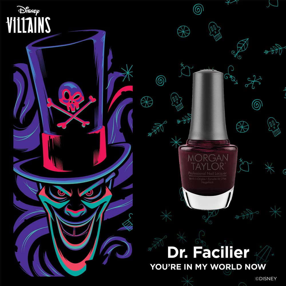 Morgan Taylor Nail Lacquer Disney Villains Collection (You'Re In My World Now) Burgundy Nail Polish, Finger Nail Polish, .5 Ounc