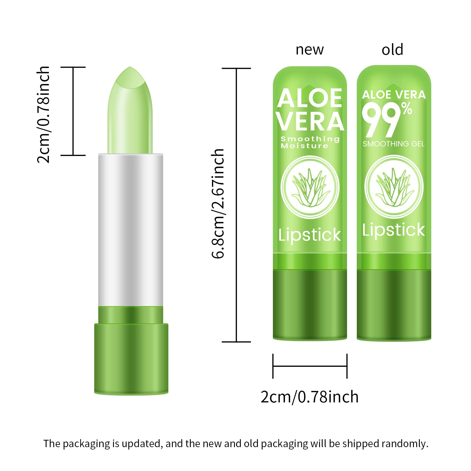 Ownest 10 Packs Aloe Vera Lipstick, Long Lasting Nutritious Soothing Lip Balm, Lips Moisturizing Magic Temperature Color Change