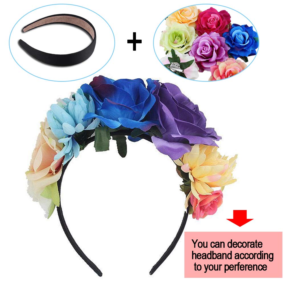 SIQUK 18 Pieces Satin Headbands Black Headband 1 Inch Non-slip Hard Headband DIY Hair Headbands for Women and Girls