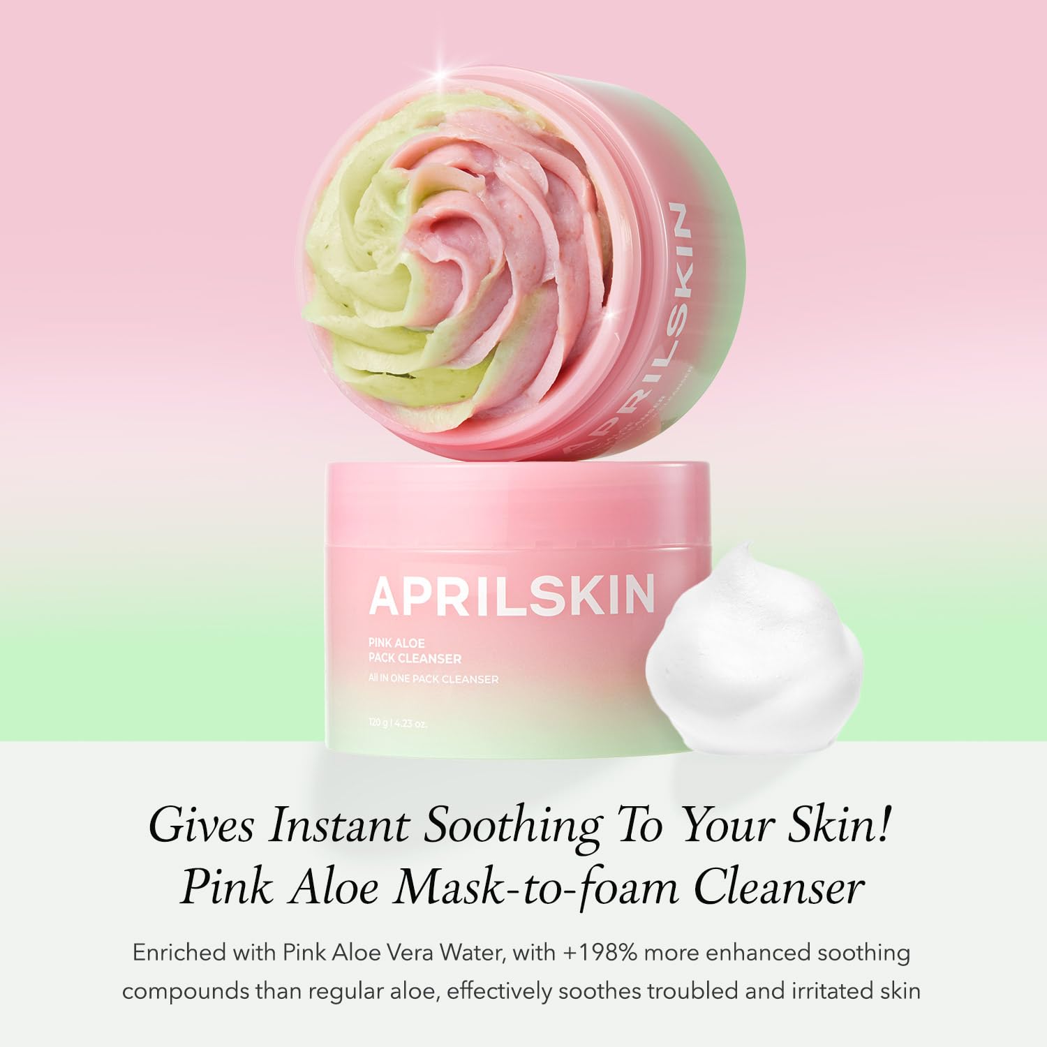 Aprilskin Pink Aloe Facial Polish Cleanser | Gentle Exfoliation With Mungbean & Soybean Scrub | Removes Waterproof Makeup & Suns