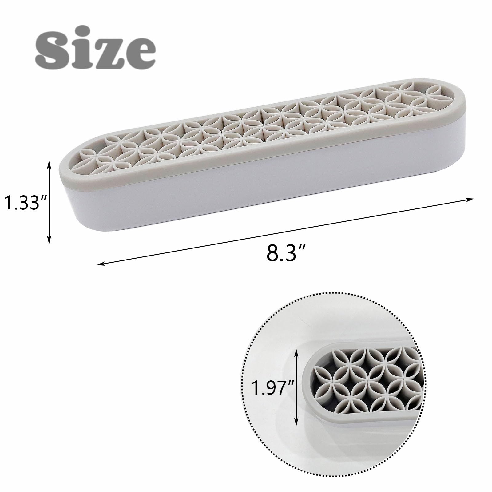 Tang Song 1 Pcs Silicone Make Up Brush Holder Cosmetic Storage Box Desktop Organizers (Gray)