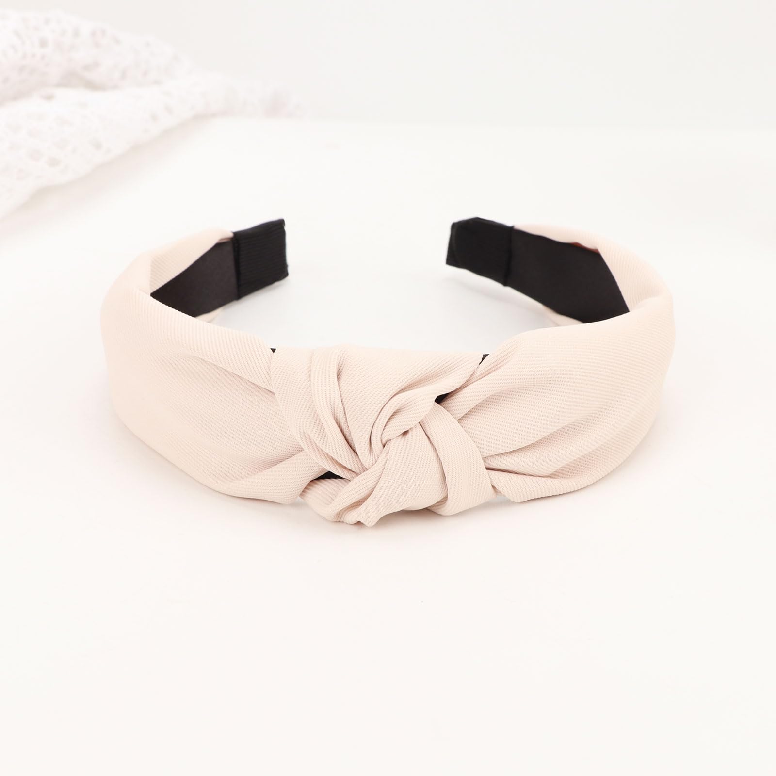 Dreshow Knotted Headbands, Women Non Slip Fashion Headbands 4 Pcs, Printed And Solid Boho Wide Top Knot Hair Hoops For Women Gir