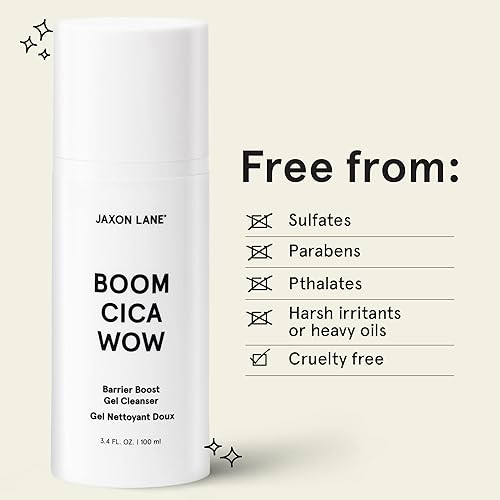 JAXON LANE Mens Face Wash BOOM cIcA WOW Barrier Boost gel cleanser, Daily Facial cleanser for Men  WOMEN: Hydrating Face cleanse
