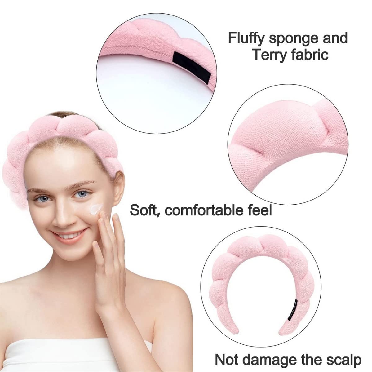 Wfwj Women'S Spa Headband, Headband For Washing Face, Makeup Removal, Shower, Skincare (Black, 1 Count)