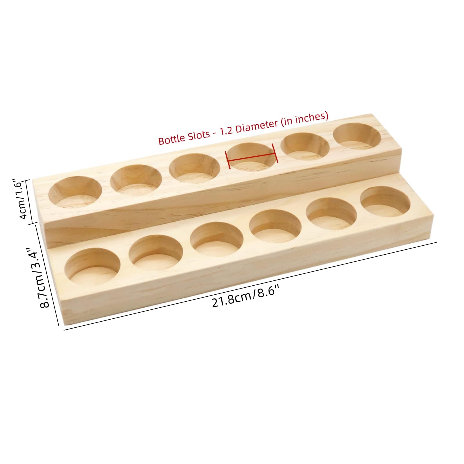 LONG TAO Essential Oil Display Stand Solid Wood Essential Oil Holder with 2 Tier Display Organizer Essential Oils Box Organizer