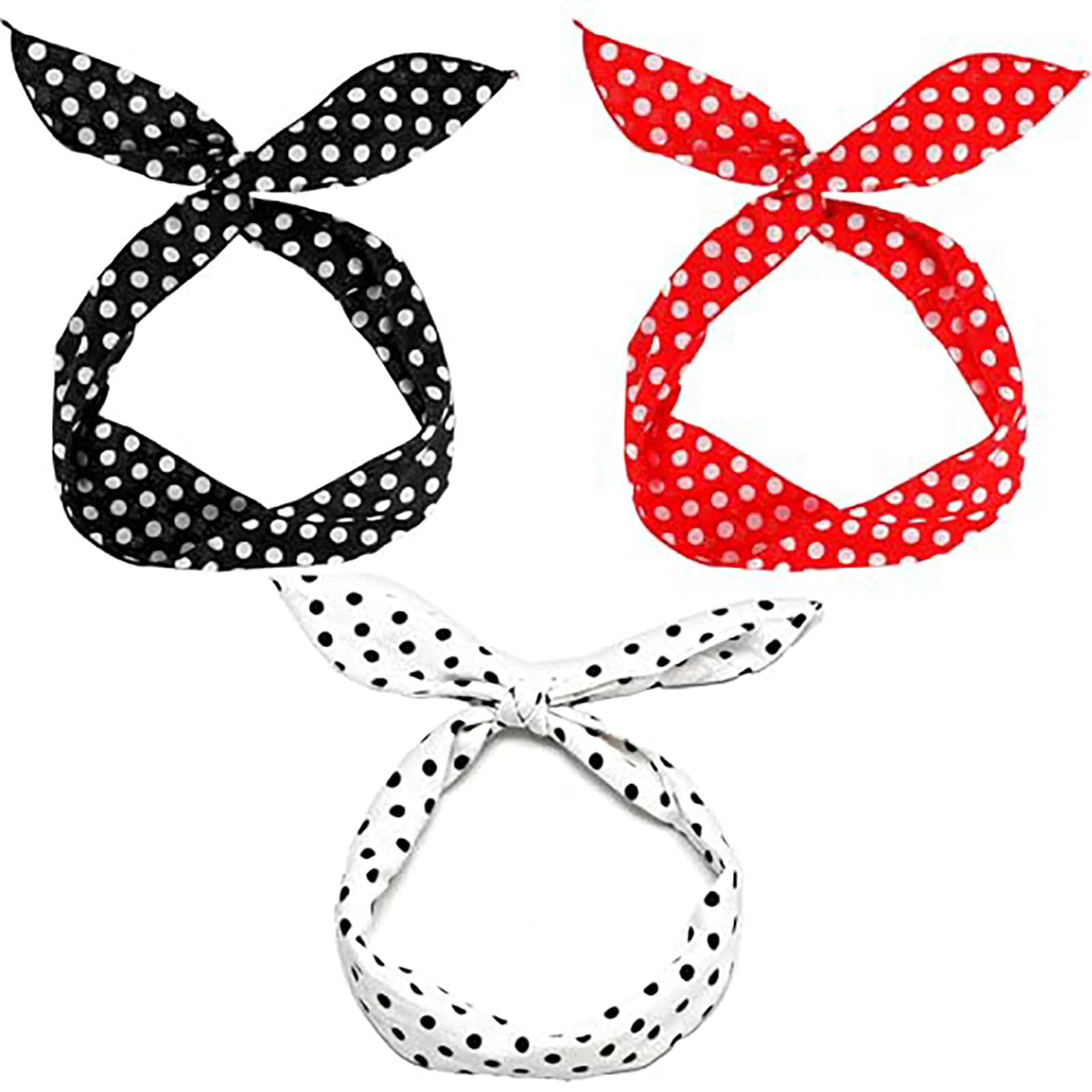 3 Pcs Polka Dot Hair Band Retro, Head Band For Women And Girls, Vintage Styling For Parties And Sports
