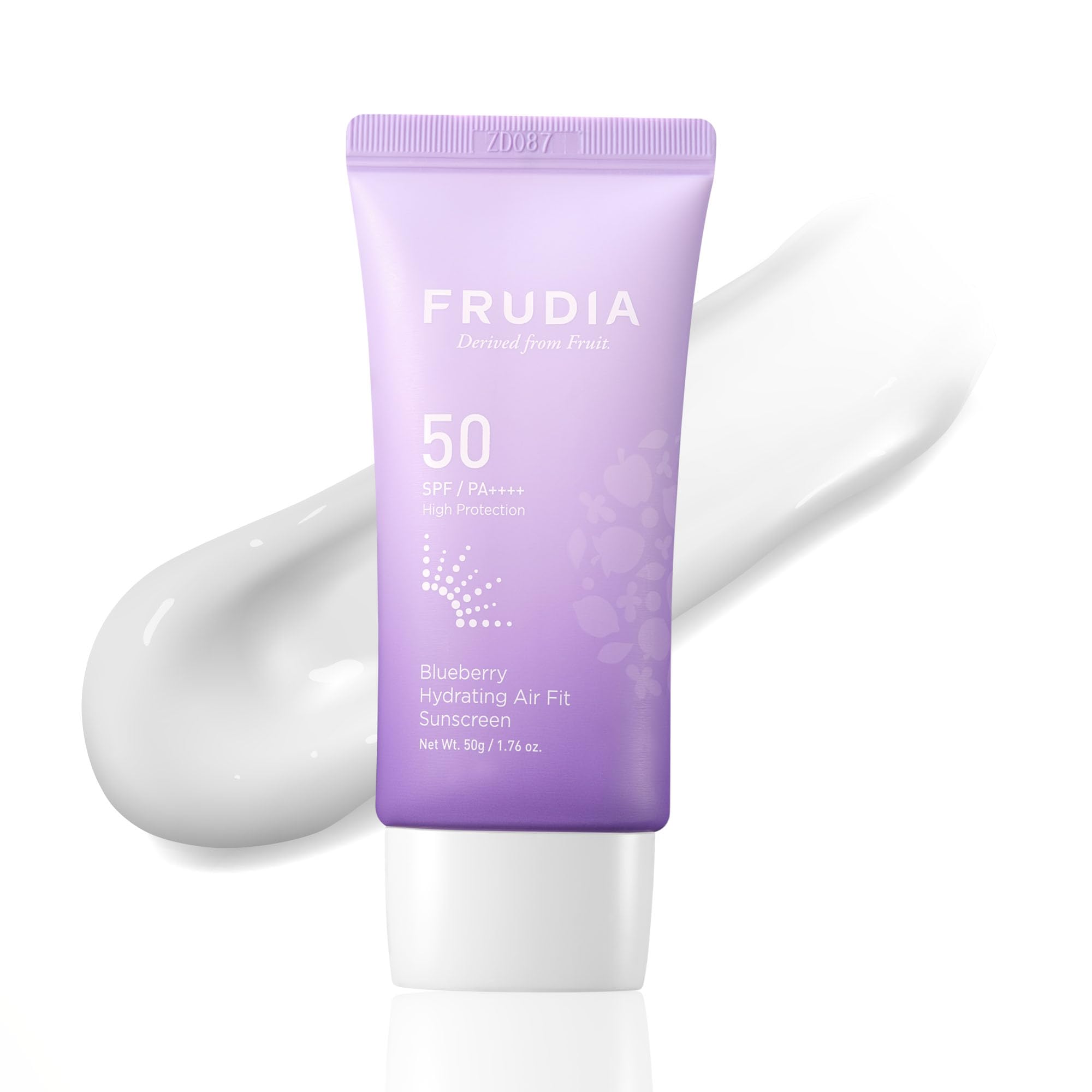 FRUDIA Blueberry Hydrating Air Fit Sunscreen - SPF 50 PA++++ Moisturizing Korean Face Sunscreen, Ultra Lightweight, No White Cas