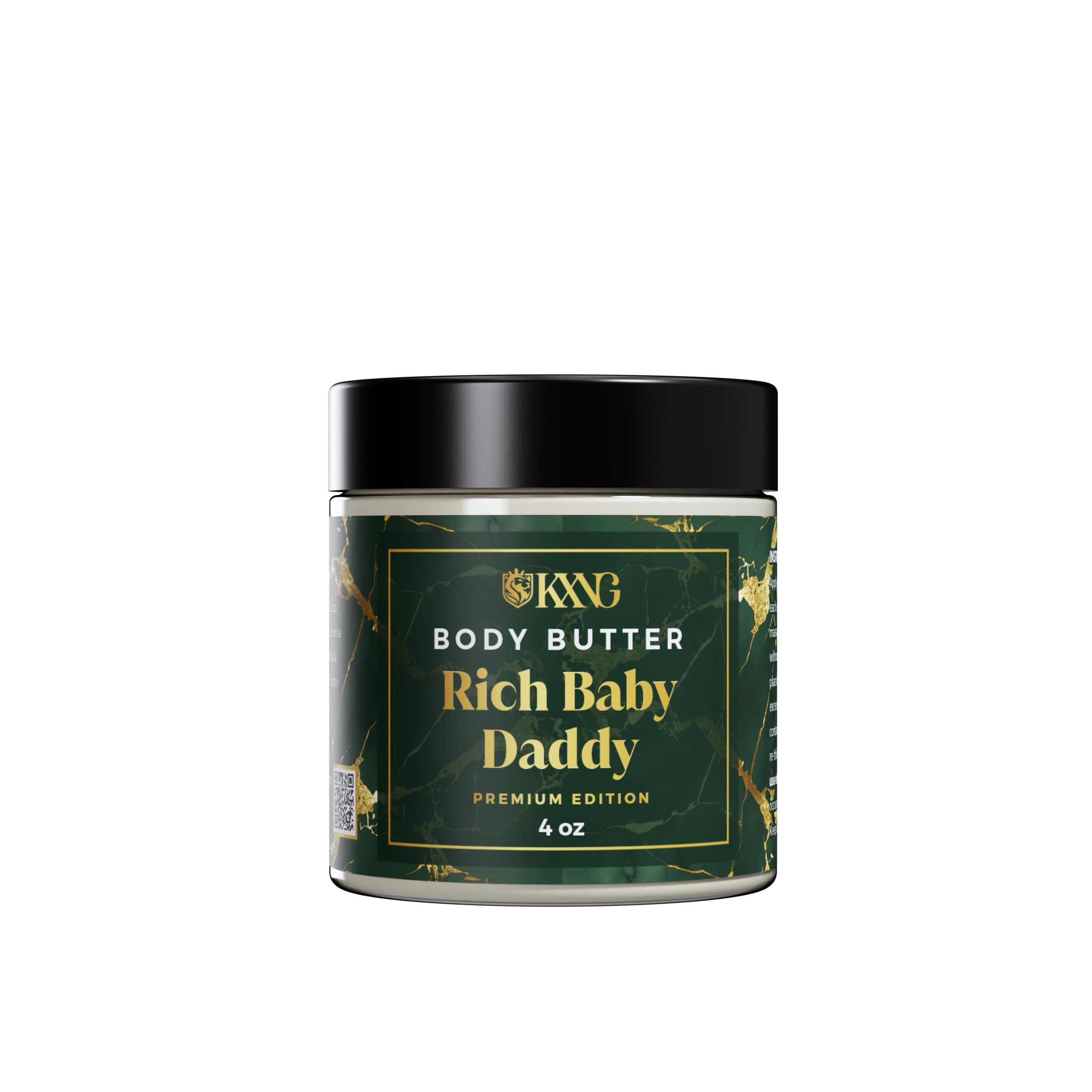 KXNG Cosmetics, Body Butter, Organic Skin Care for Men and Women, Body Moisturizer Lotions and Creams, Raw Shea Butter, Cocoa Bu