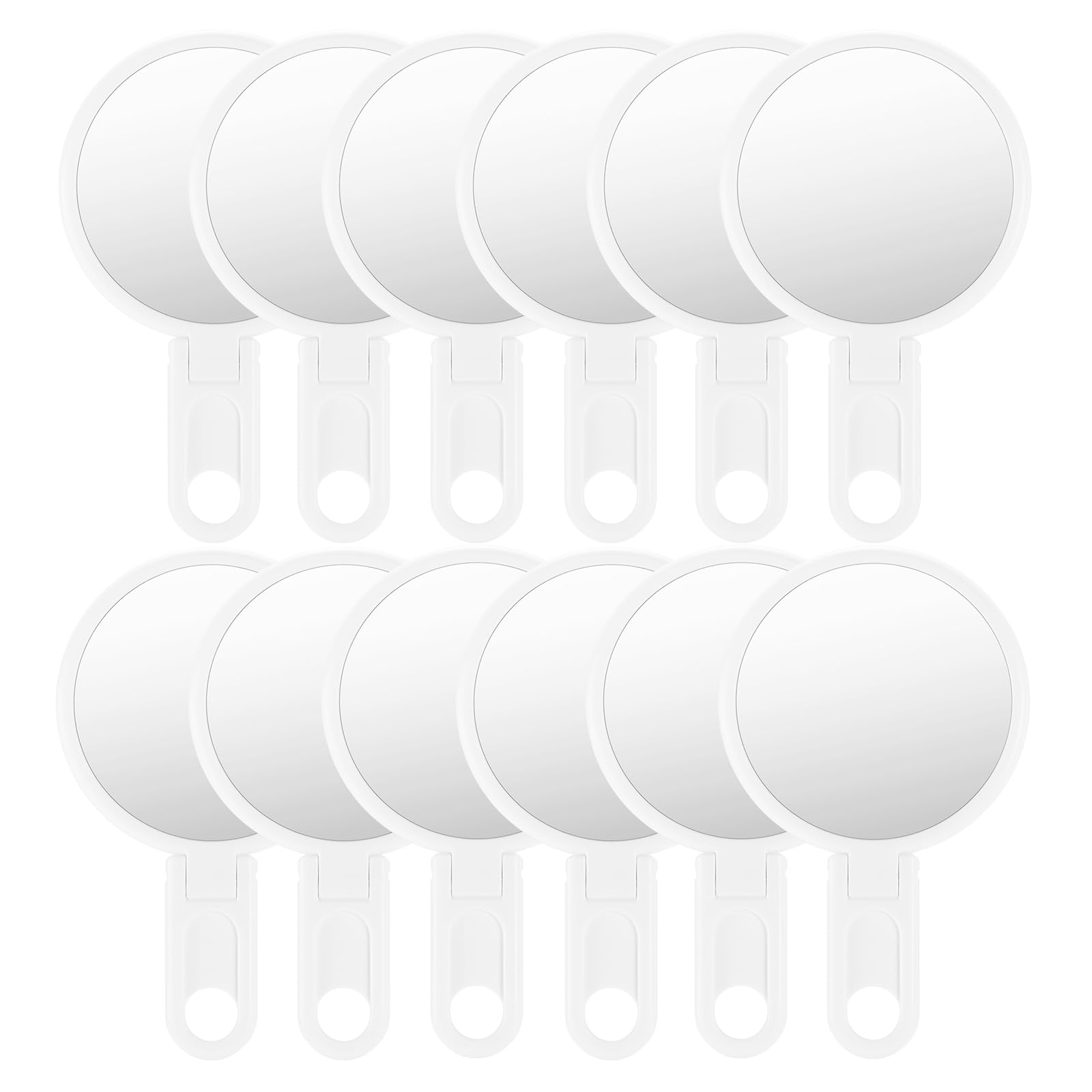 Omiro 3'' Compact Mirror With Adjustable Handle, Mini Folding Mirror For Makeup (White, Pack Of 12)