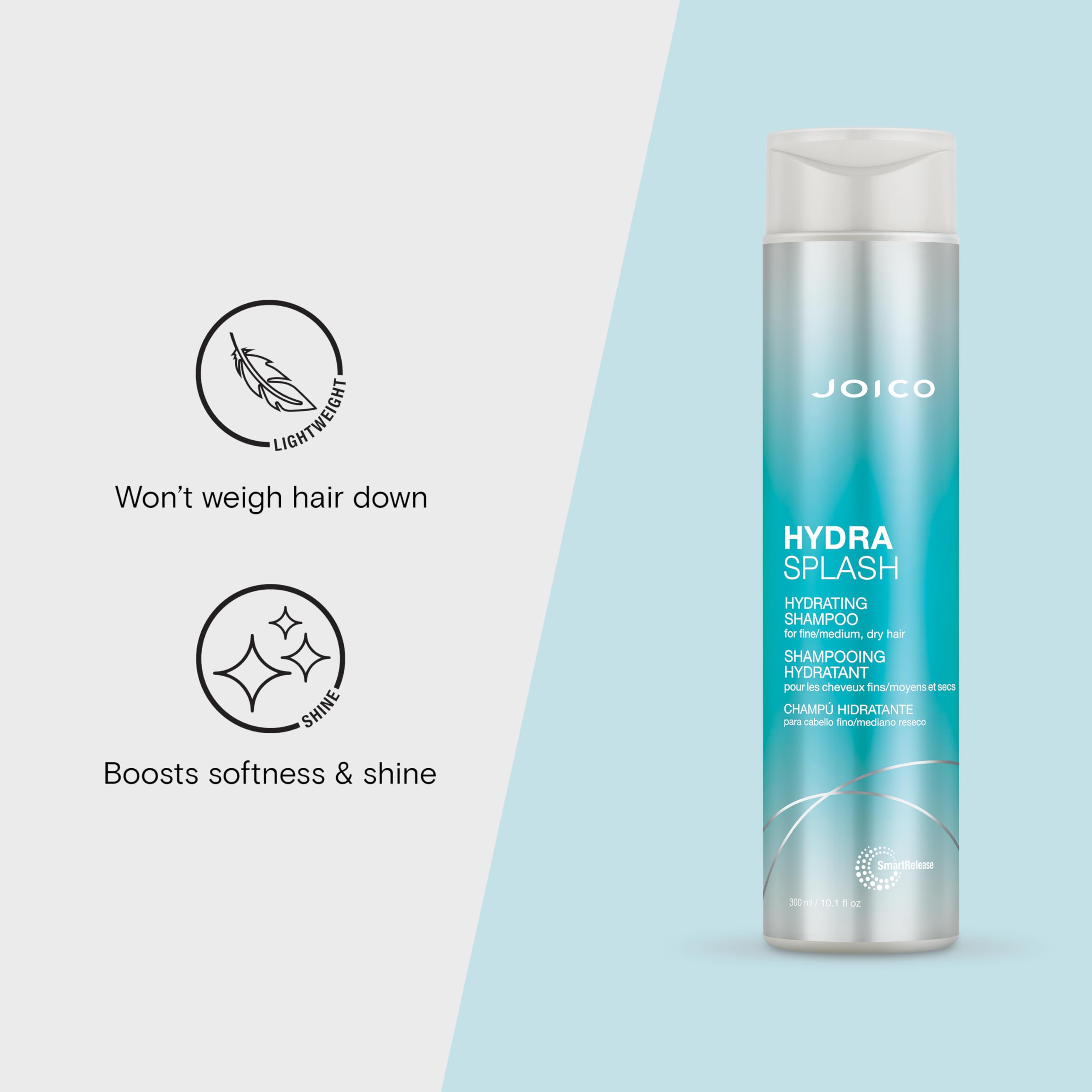 Joico Hydrasplash Hydrating Shampoo  For Fine, Medium, Dry Hair  Replenish Moisture  Add Hydration & Softness  With Sea Kelp & C