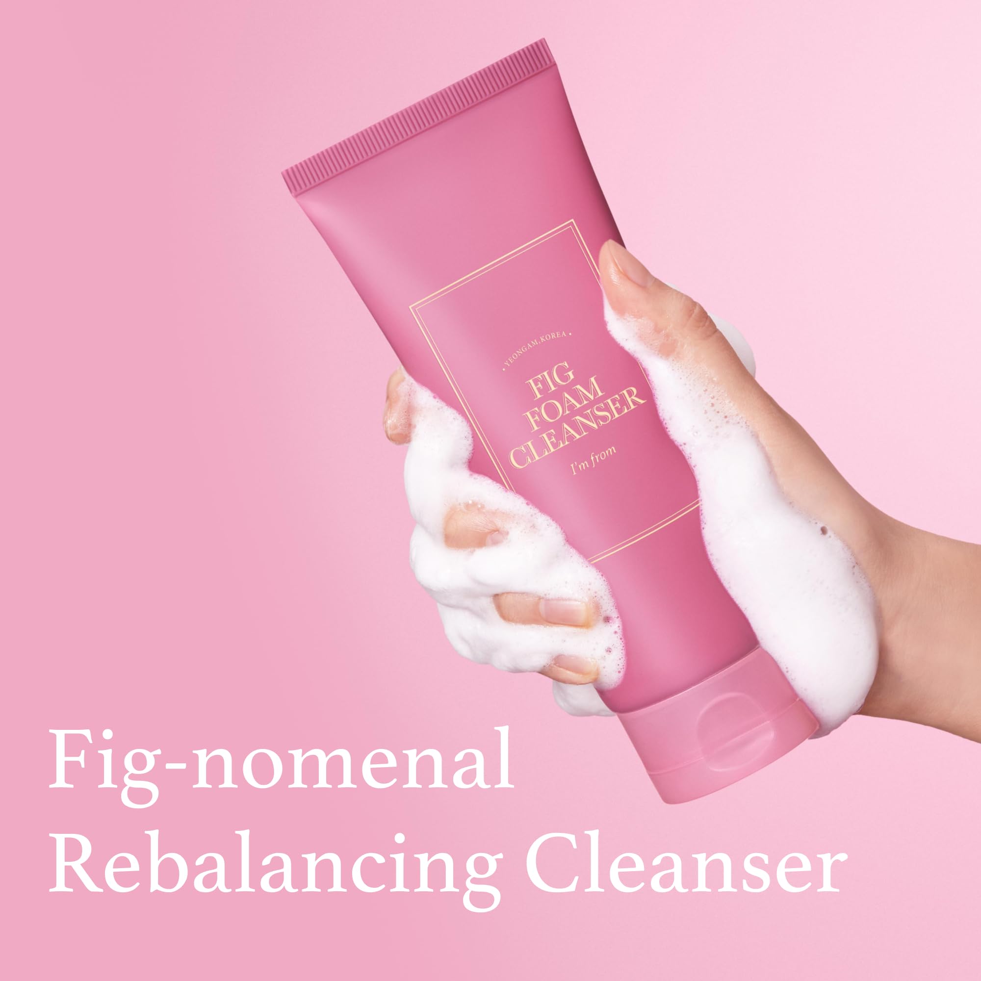 Im from Fig Foam Cleanser, Korean Daily Gentle Face Wash for Oily, Sensitive Skin, Sebum Control, Mild Alkaline, Creamy Bubble,