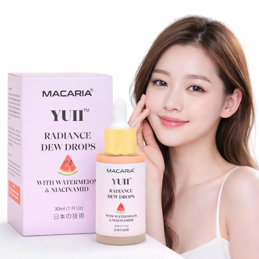 MACARIA YUII Dew Drops Glow Lotion Skin Care Product | Essence AntiPollution Watermelon Drops (Japanese Recipe)