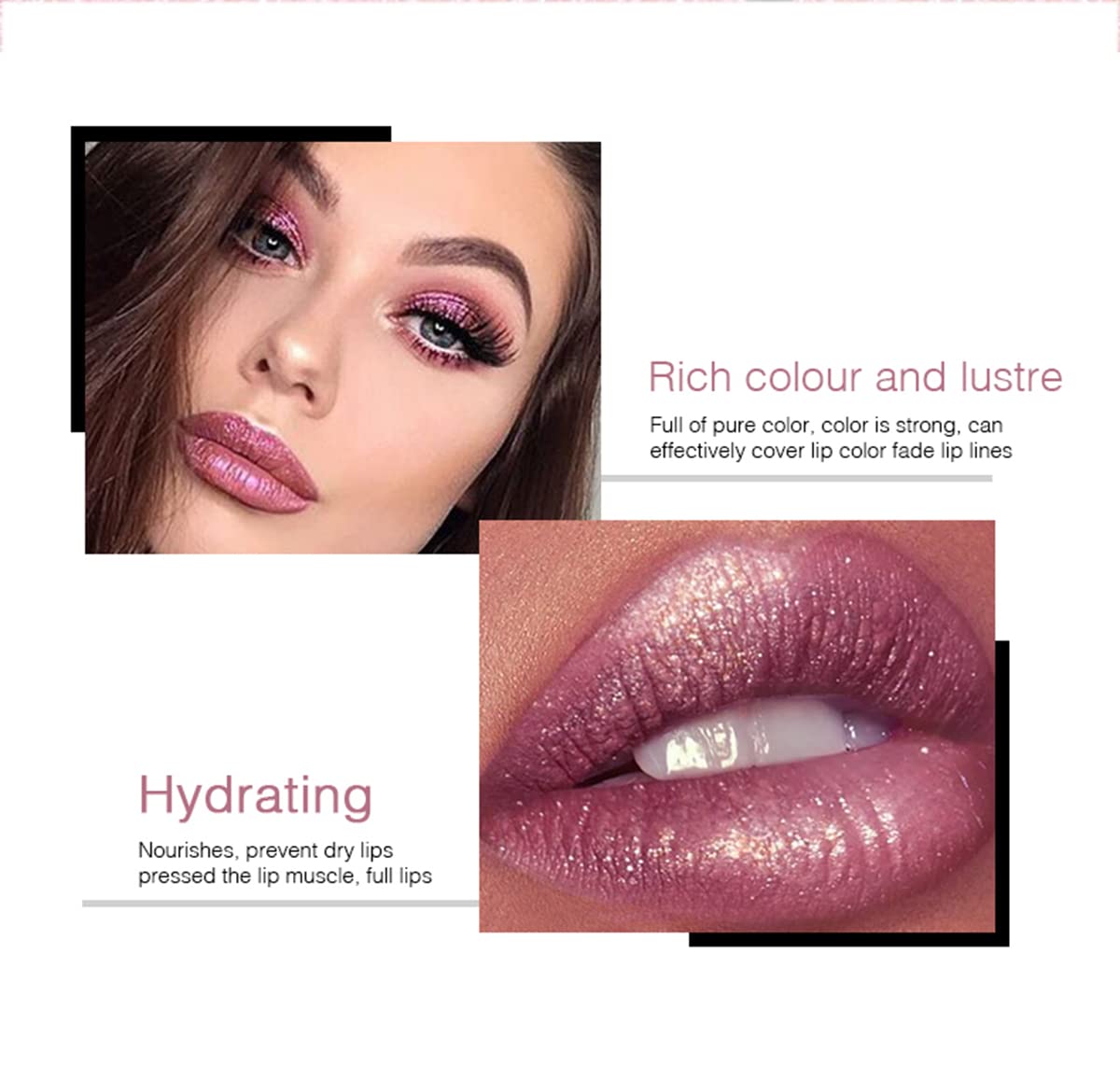 Easilydays Halloween Diamond Shiny Matte Lipstick, Gothic Glitter Liquid Lip Gloss, Sparkling High Pigment Waterproof Longlastin