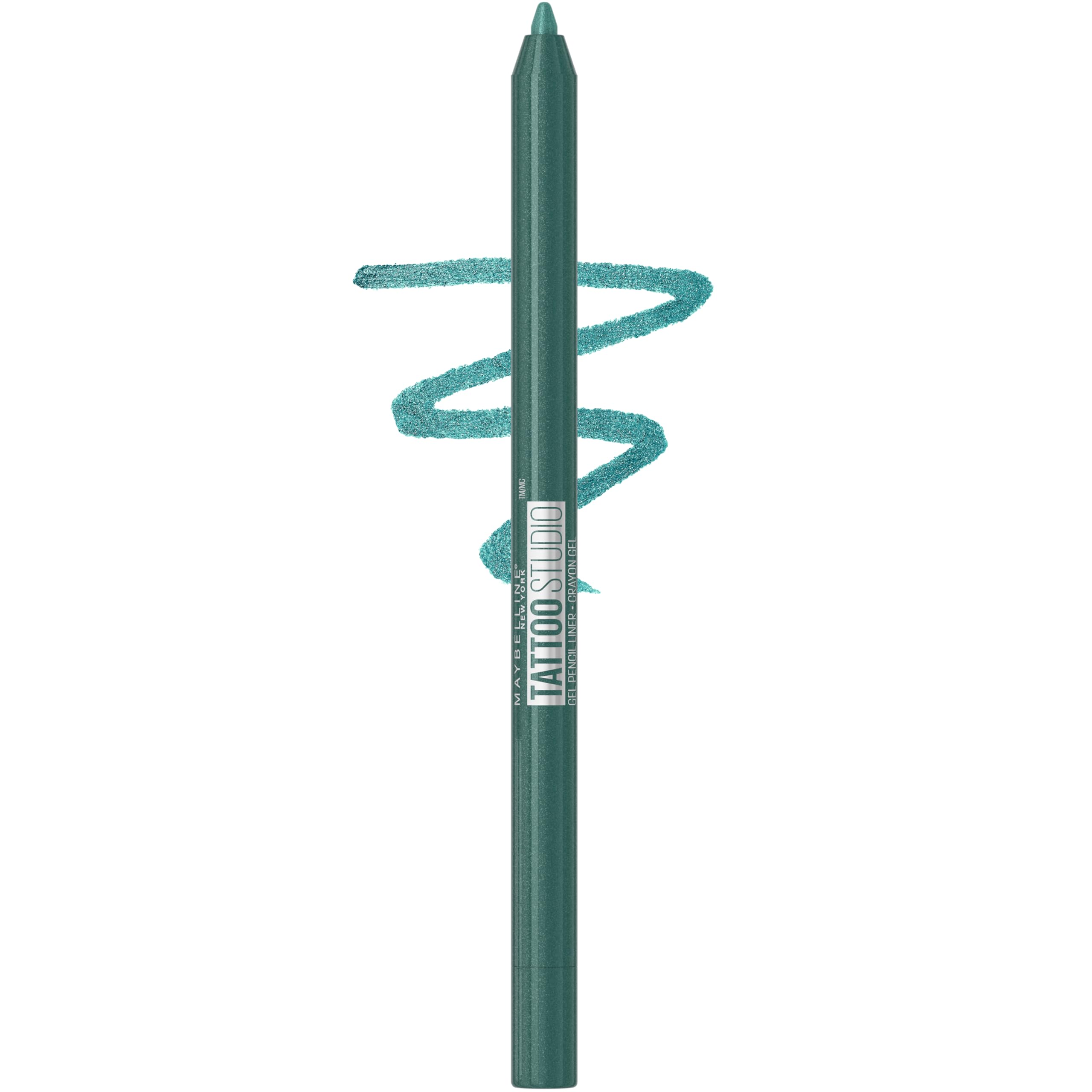 Maybelline Tattoo Studio Sharpenable Eyeliner Pencil, 36 Hour Wear, Waterproof, Tealtini, 1 Count