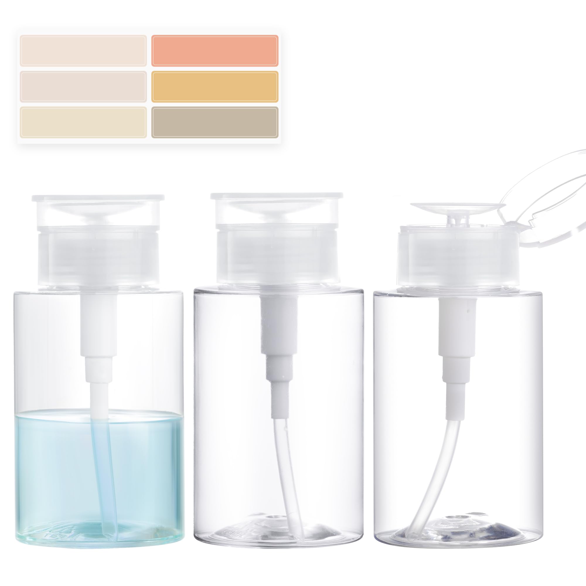 150Ml 3Pcs Push Down Pump Dispenser Empty Push Top Bottles Containers For Nail Polish Makeup Remover