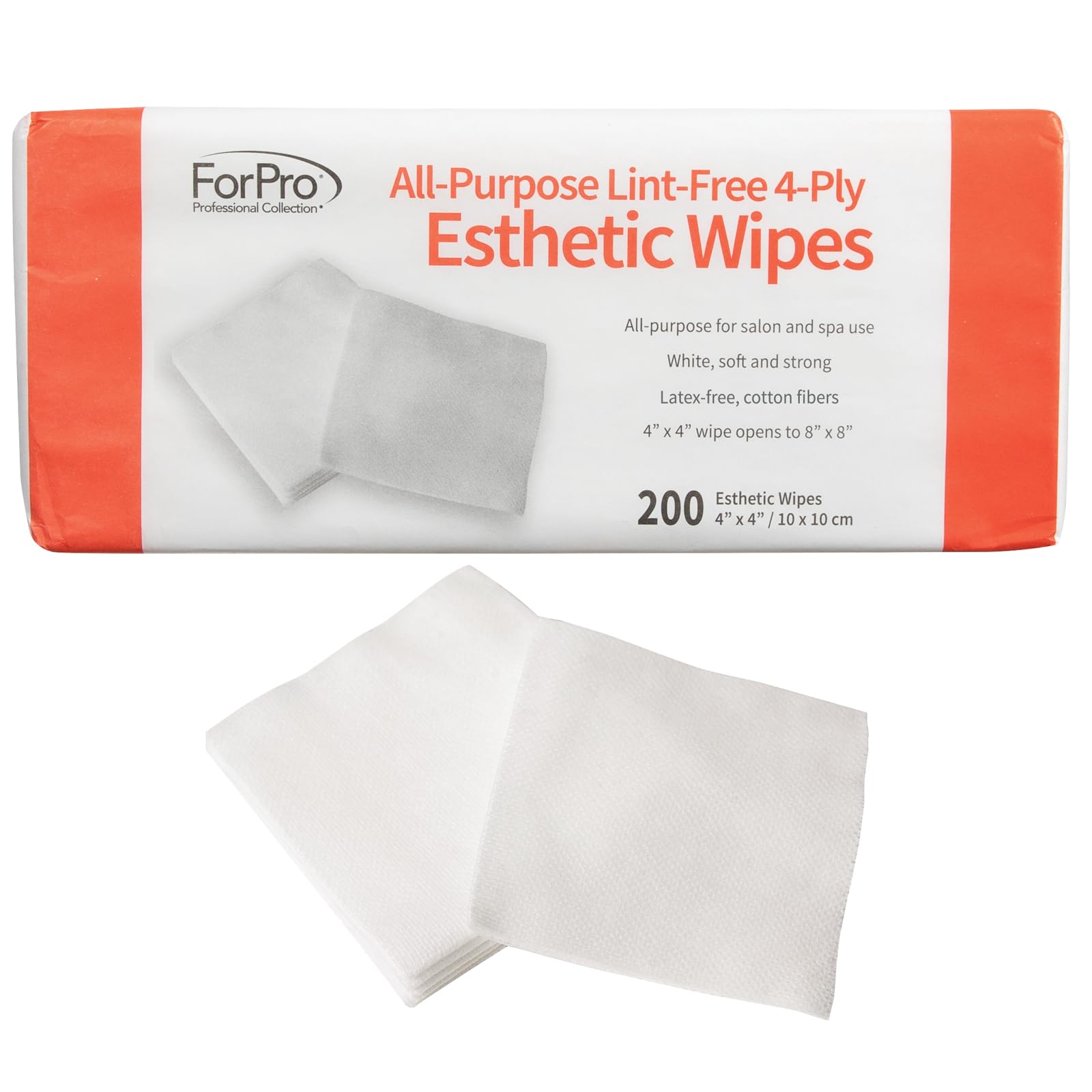 Forpro All-Purpose Lint-Free 4-Ply Esthetic Wipes - Non-Woven - For Salon And Spa Use- Soft, Strong And Durable- Latex-Free - Me