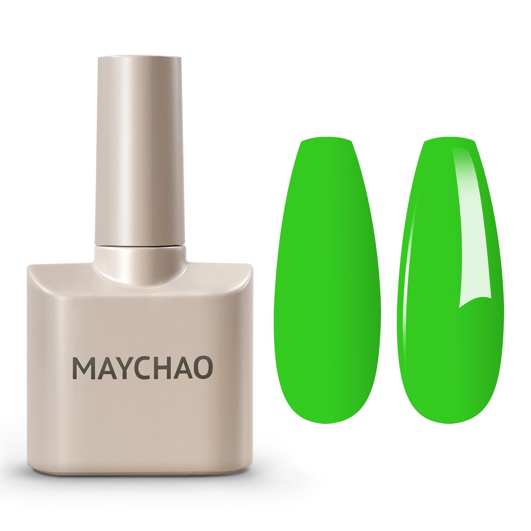 MAYCHAO 15ML Neon Green Gel Nail Polish 1Pc Bright Green Gel Polish Soak Off UV LED Nail Polish Nail Art Starter Manicure Salon 