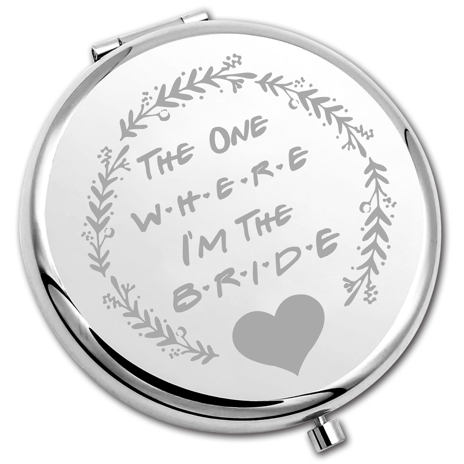 Pliti Bride To Be Compact Mirror Bride Wedding Gift Bridal Shower Gift The One Where I'M The Bride Pocket Mirror For Women (One