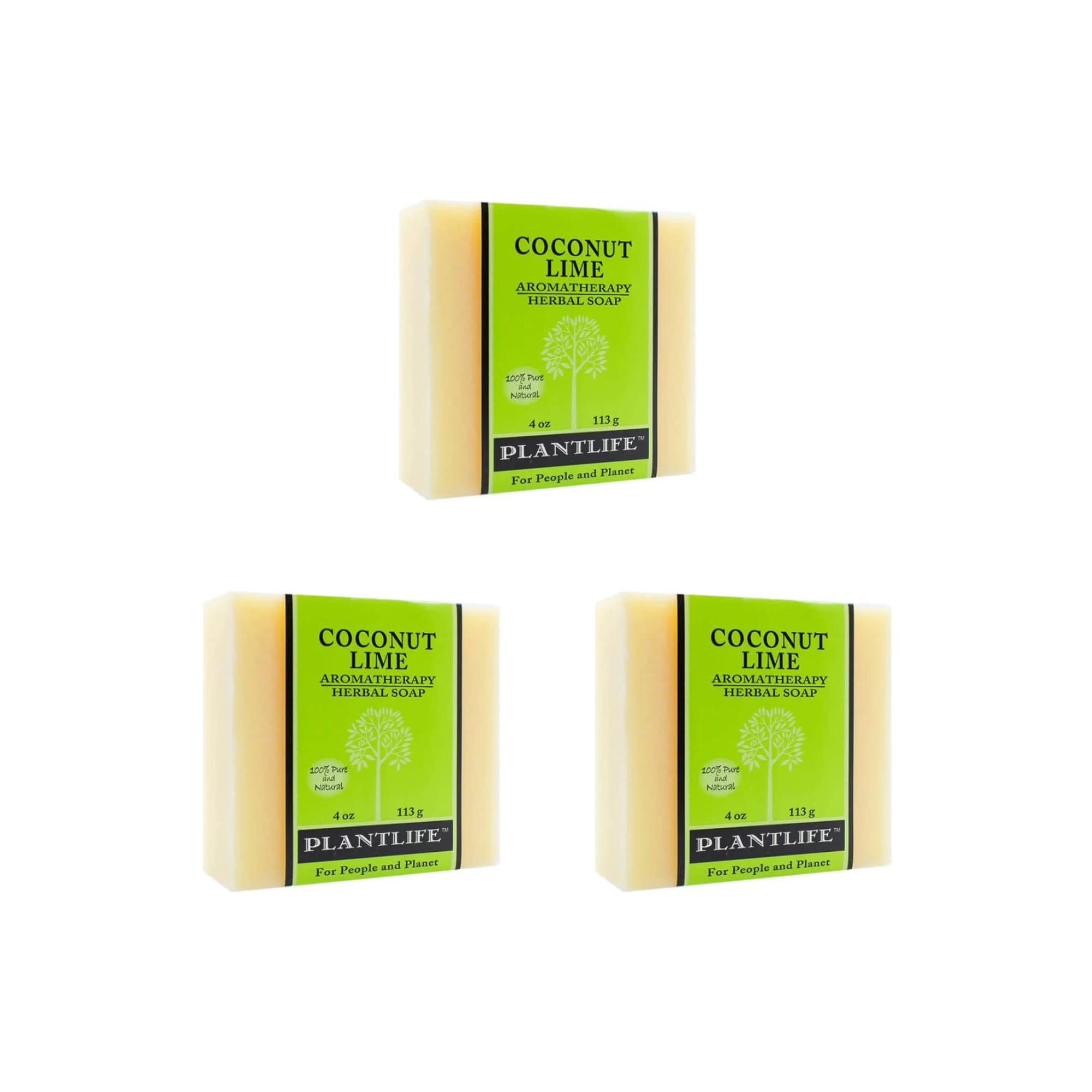 Plantlife Coconut Lime 3-Pack Bar Soap - Moisturizing and Soothing Soap for Your Skin - Hand Crafted Using Plant-Based Ingredien