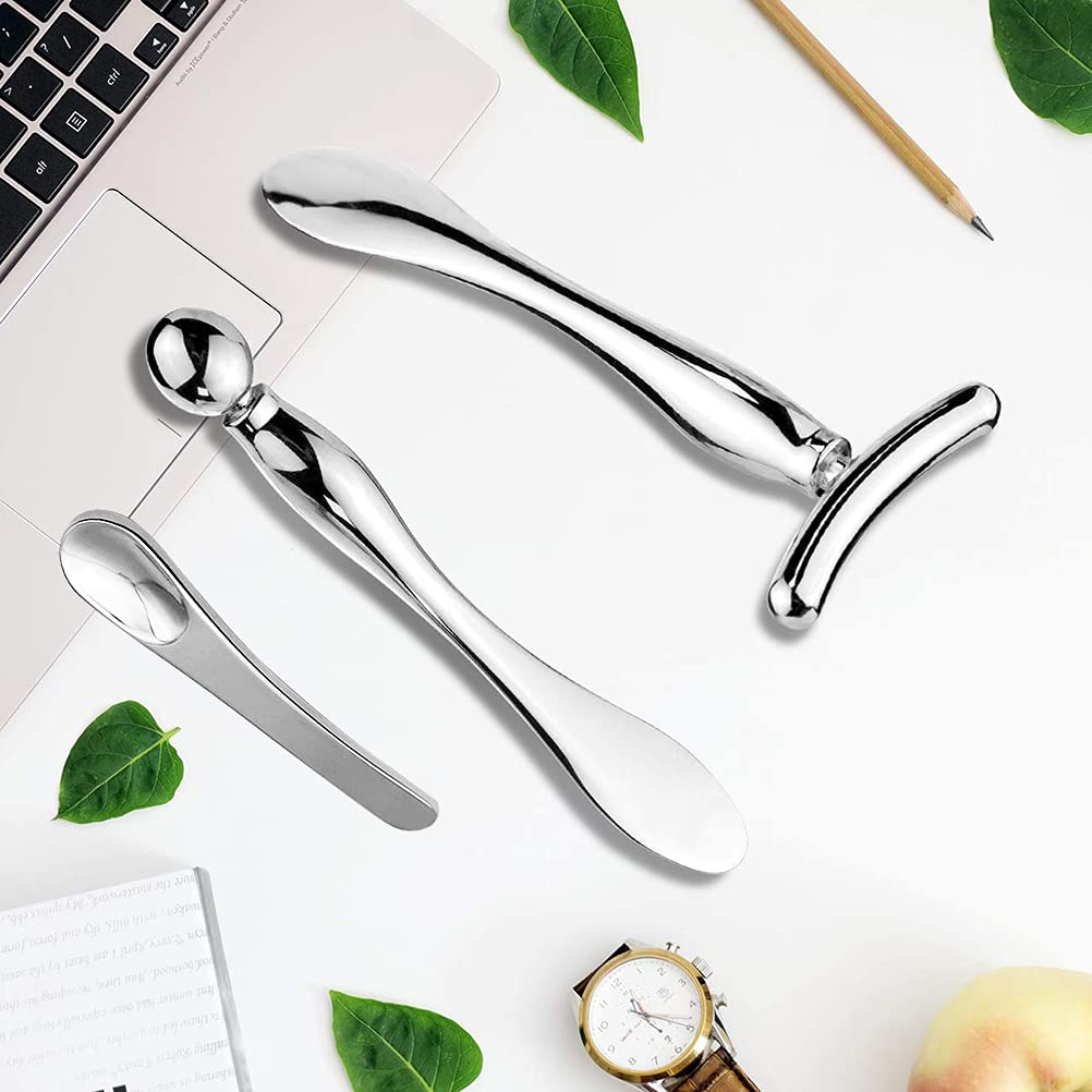 3 Pcs Metal Eye Cream Applicator Tool, Eye Roller Massage Sticks And Makeup Cream Spoon, Facial Massager For Reducing Puffiness