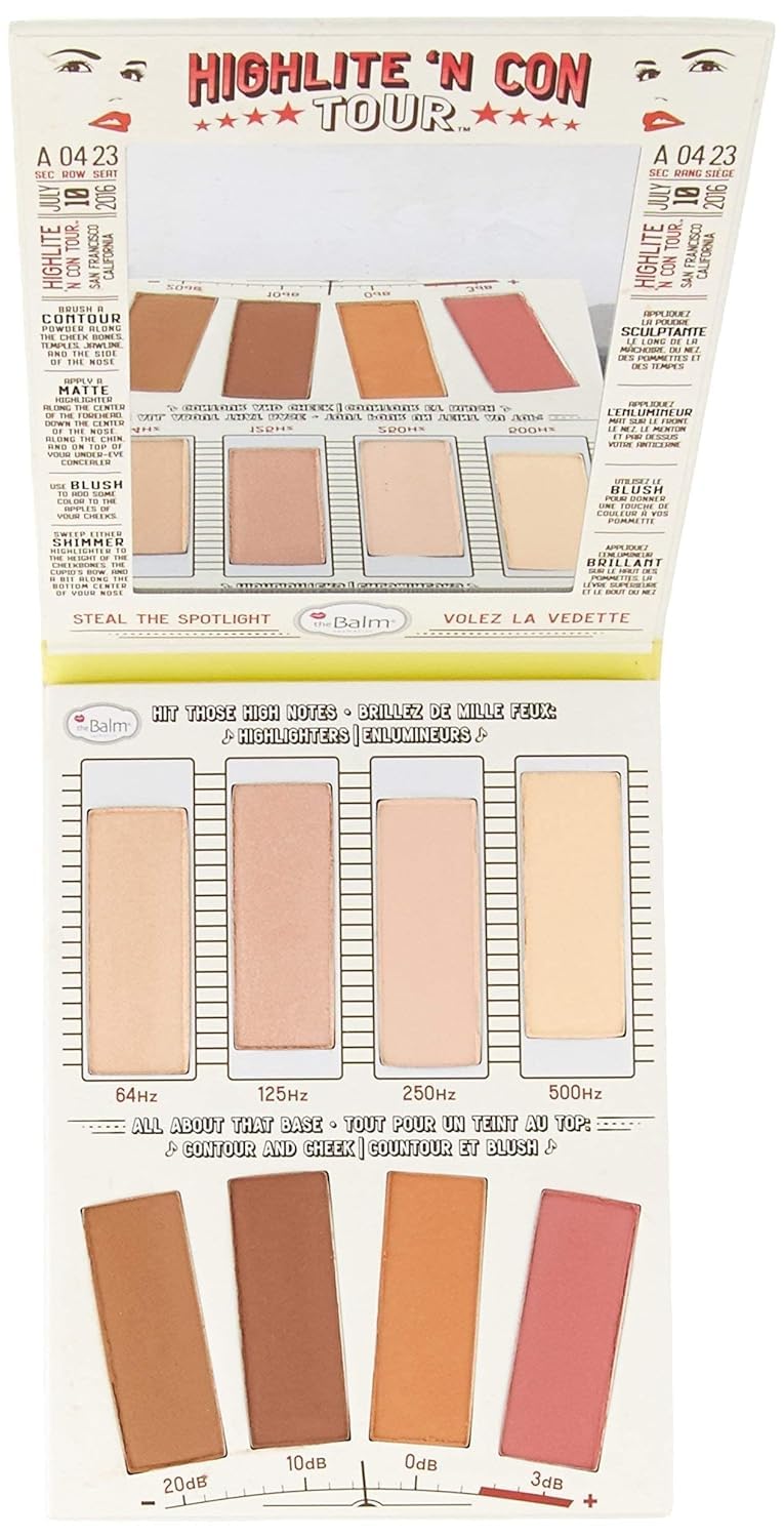 Thebalm Highlighting & Makeup Conceal Powders 'N Contour Palette, Highlighters Shimmer, Matte, Bronzer, Blushes, Multicolor, 0.8