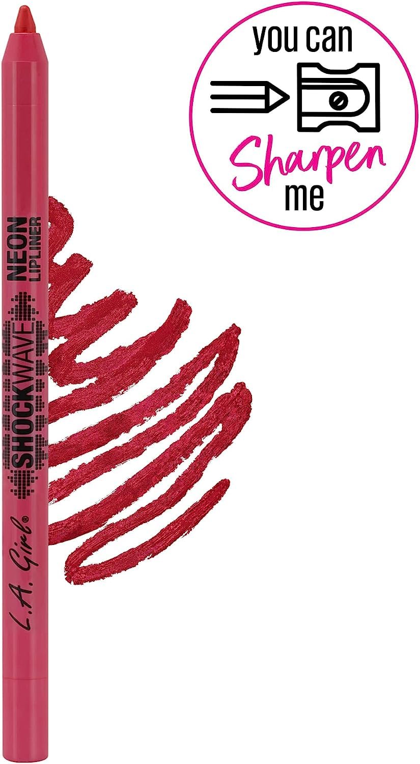L.A. Girl Shockwave Neon Lipliner, Lipliner Pencil, Fiery, 0.04 Oz.