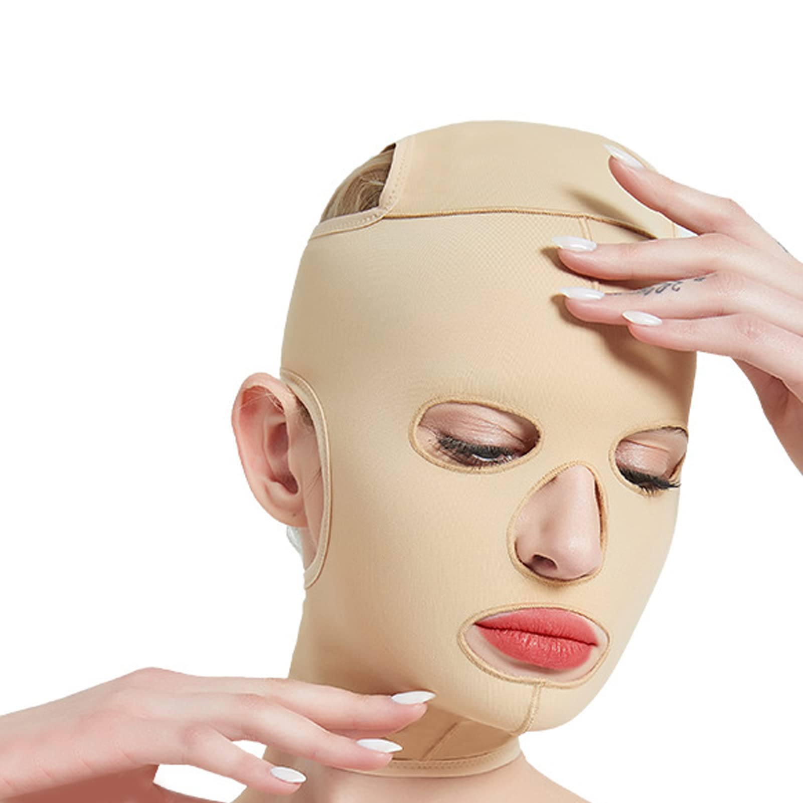 Full Face Sleeping Belt, Reusable V Shape Cheek Chin Slimming Belt Strap Face Mask Bandage,Thin Massage Shaper, V Line Face Belt