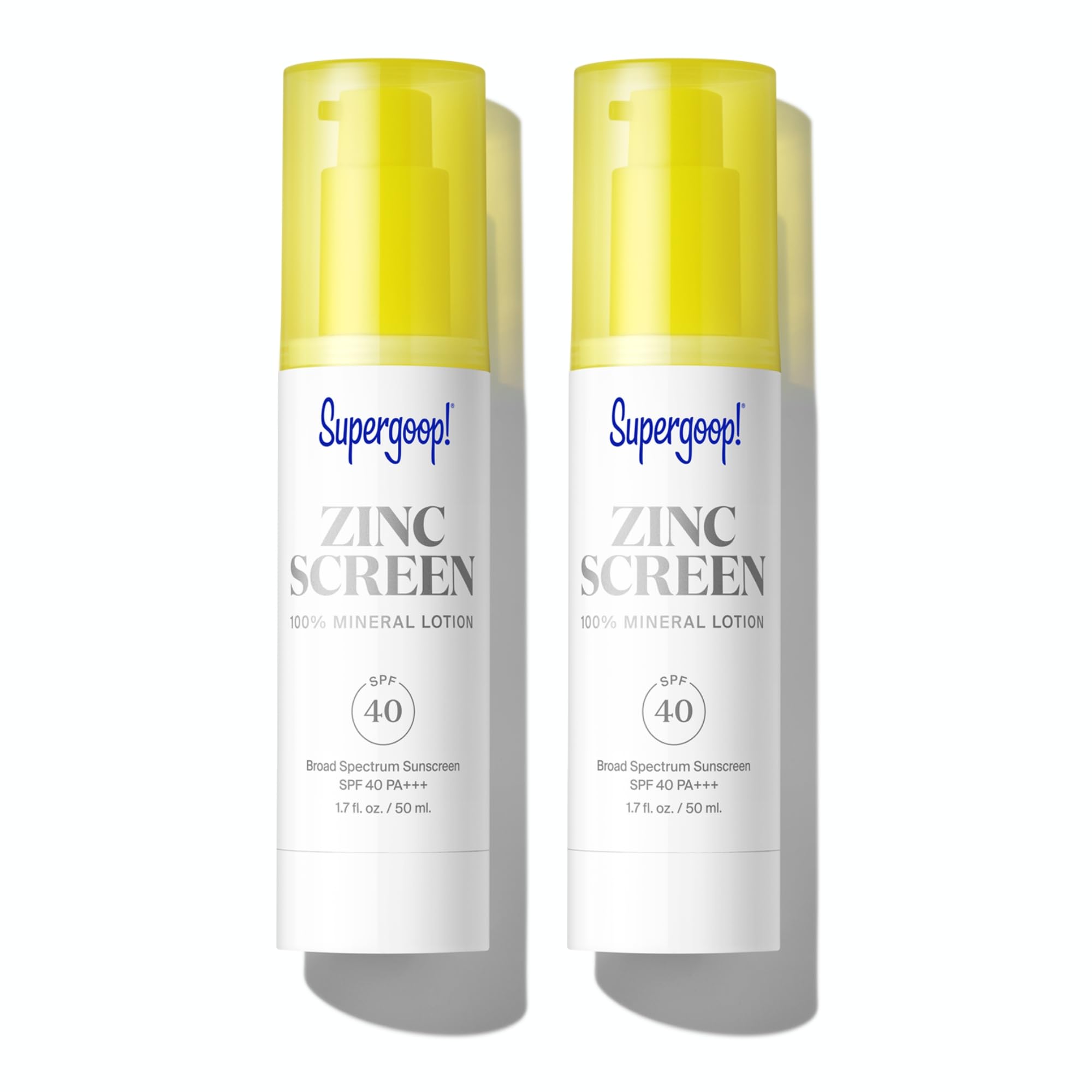 Supergoop! Zincscreen - 1.7 Fl Oz, Pack Of 2 - Spf 40 Pa+++ 100% Mineral Face Lotion & Broad Spectrum Sunscreen - Lightweight, B