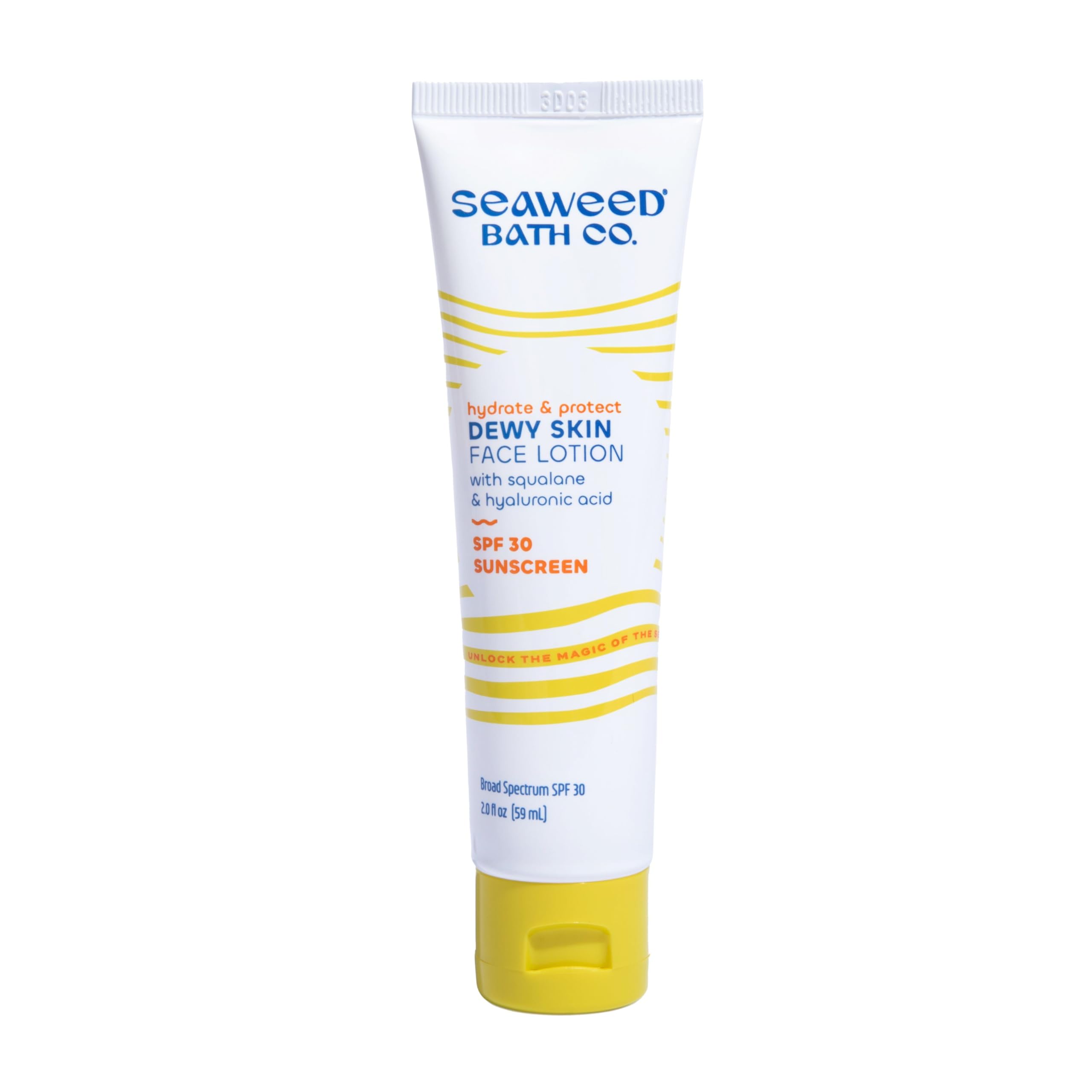 Seaweed Bath Co. Hydrate & Protect Dewy Skin Face Lotion SPF 30 Broad Spectrum Zinc Oxide Facial Sunscreen, 2 Ounce, Sustainably