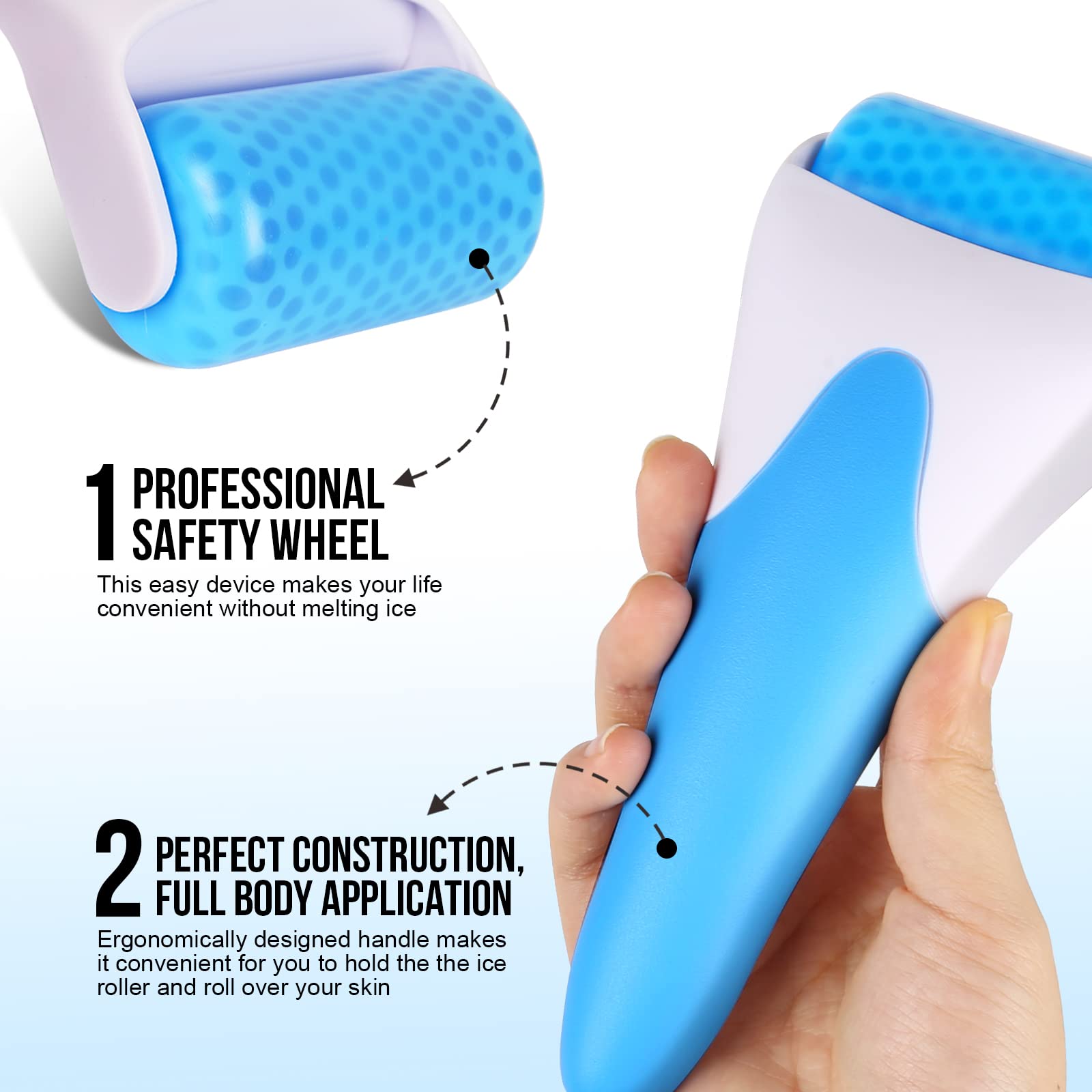 Teenitor Ice Face Massager For Eye, Puffiness, Migraine, Pain Relief And Minor Injury, Cold Facial Roller Freezer Tighten Skin C