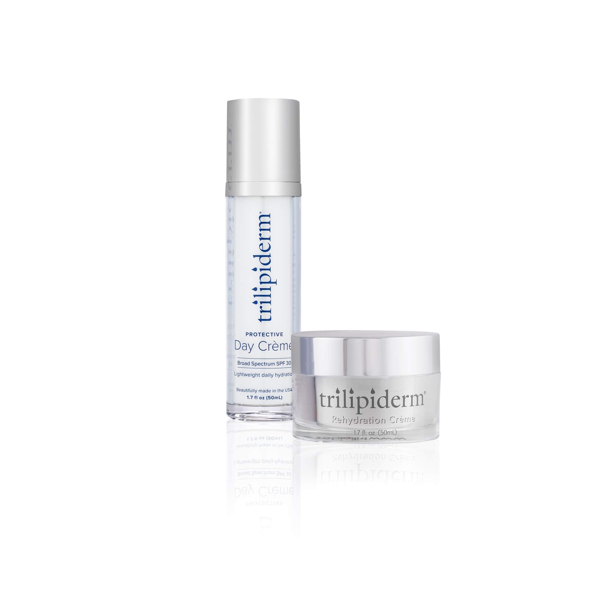 Trilipiderm Sightseer Bundle - Protective Day Cream Broad Spectrum SPF 30 and Rehydration Night Crme Set - Travel Size